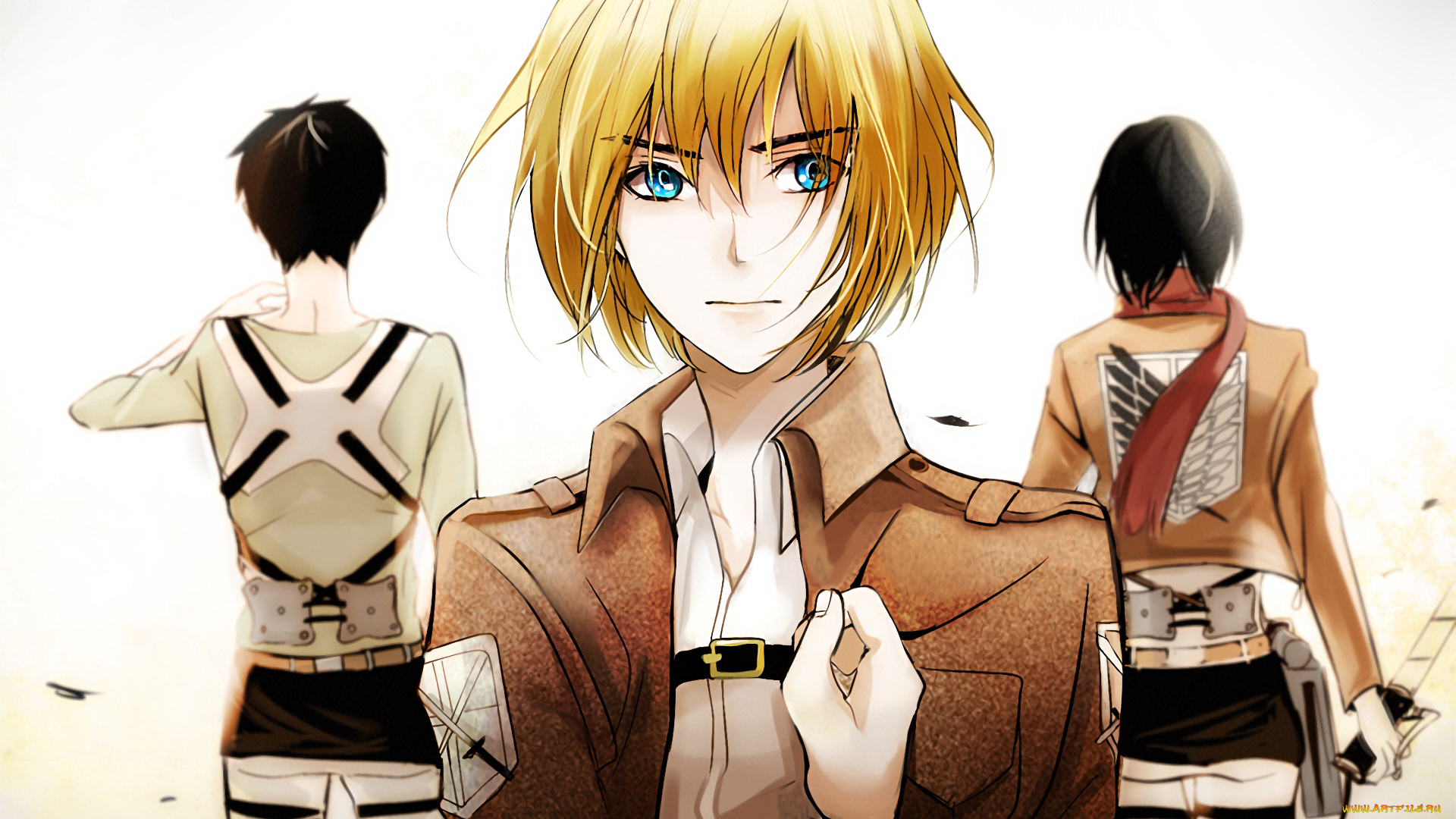 аниме, shingeki, no, kyojin, атака, титанов