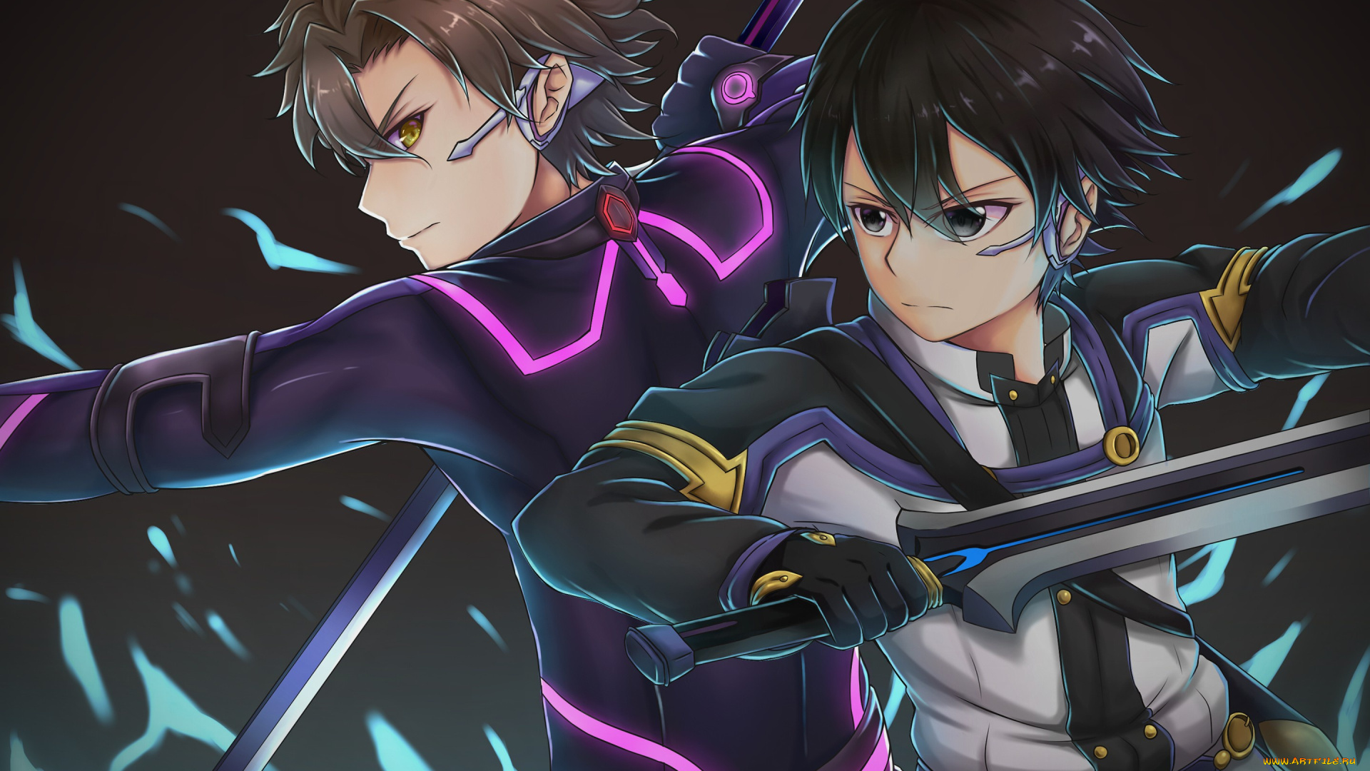аниме, sword, art, online, kirigaya, kazuto, sword, art, online, kirito