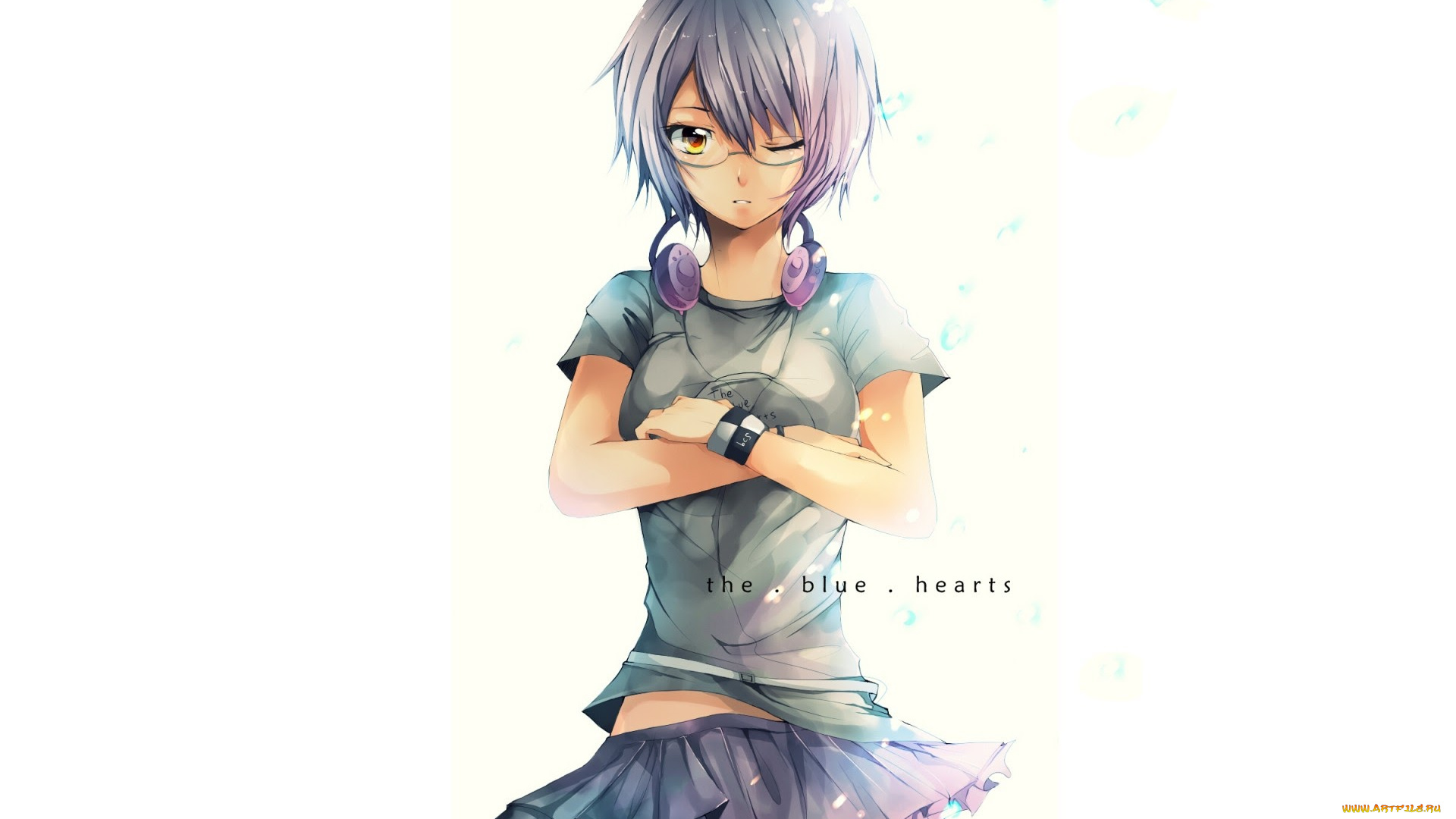 аниме, unknown, , другое, девушка, взгляд, фон