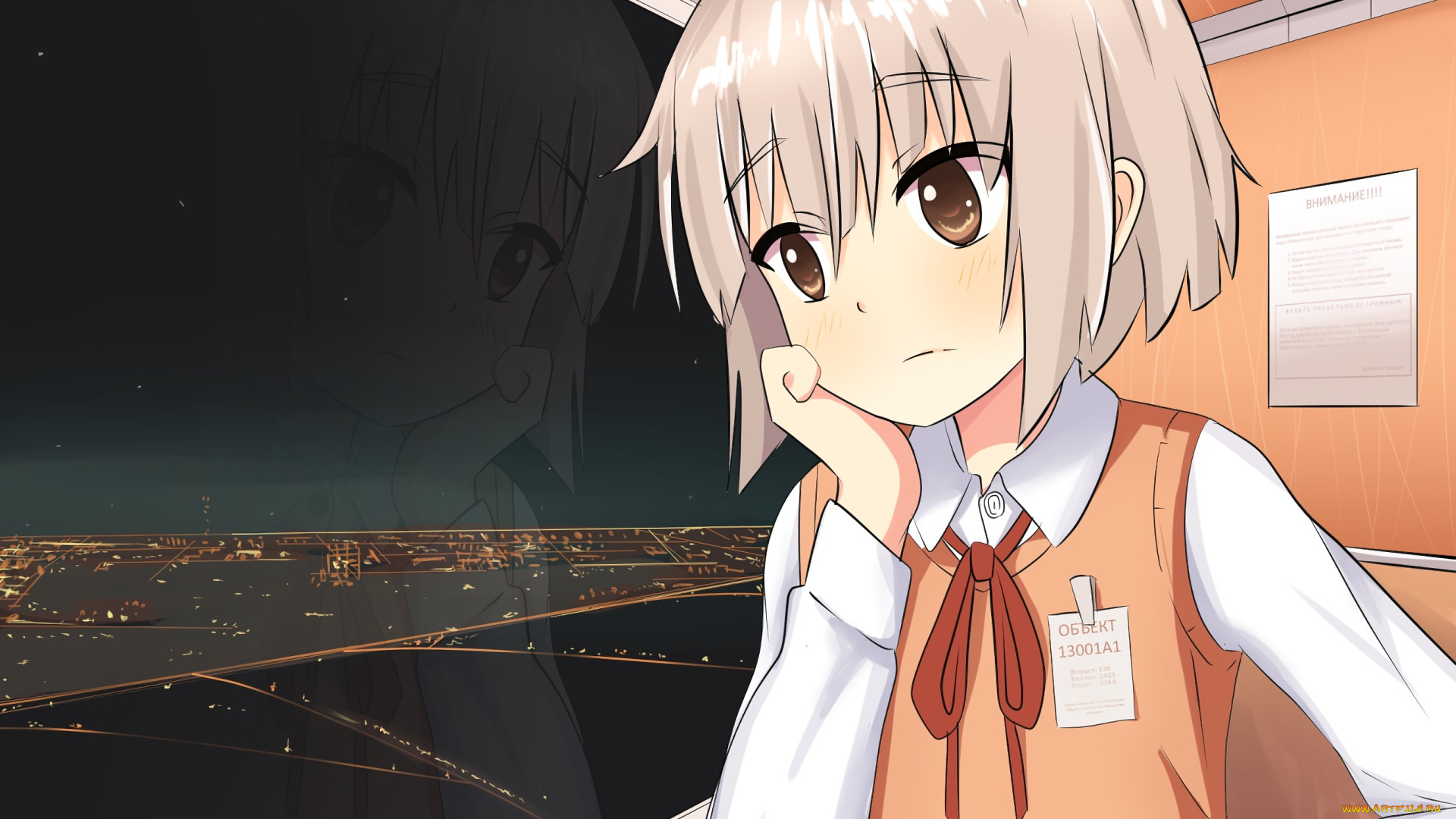 аниме, unknown, , другое, фон, взгляд, девушка