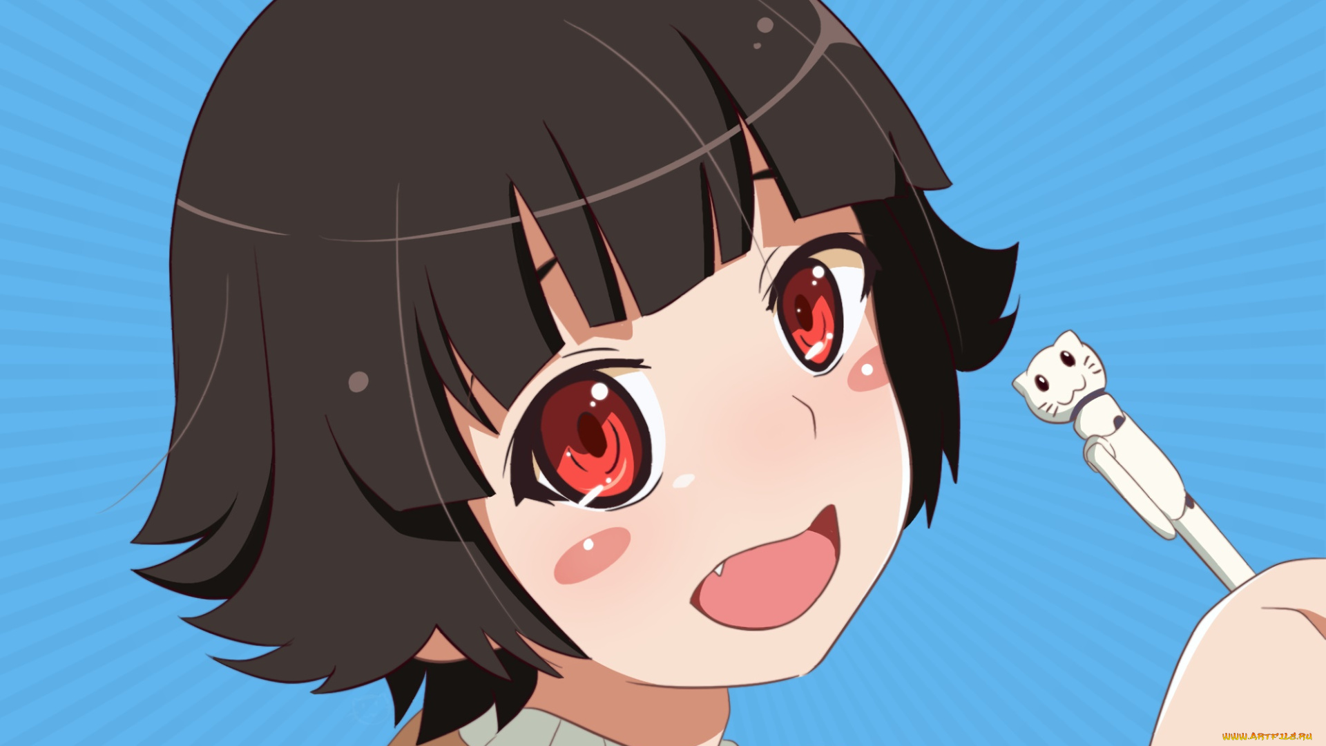 аниме, unknown, , другое, взгляд, девушка, фон