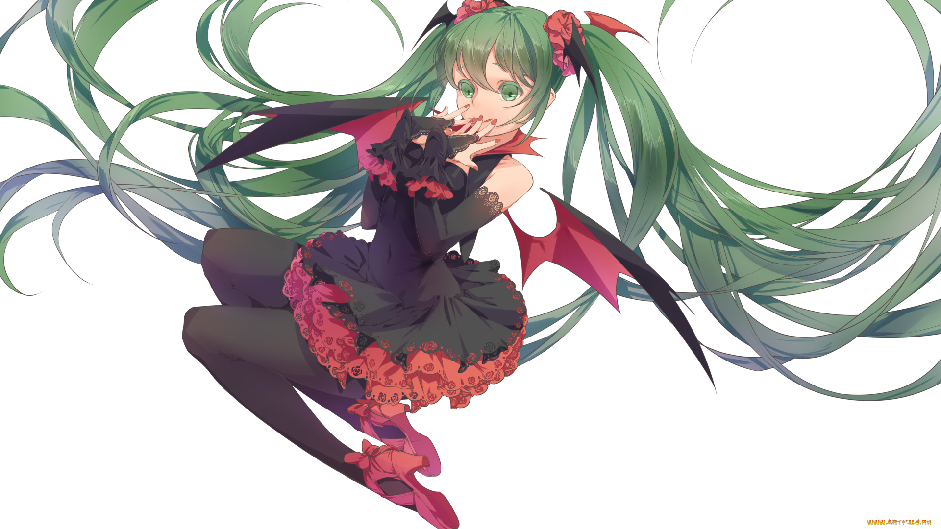 аниме, vocaloid, взгляд, девушка, фон