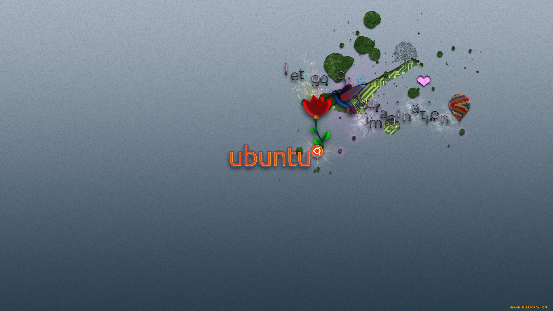 компьютеры, ubuntu, linux, логотип, фон