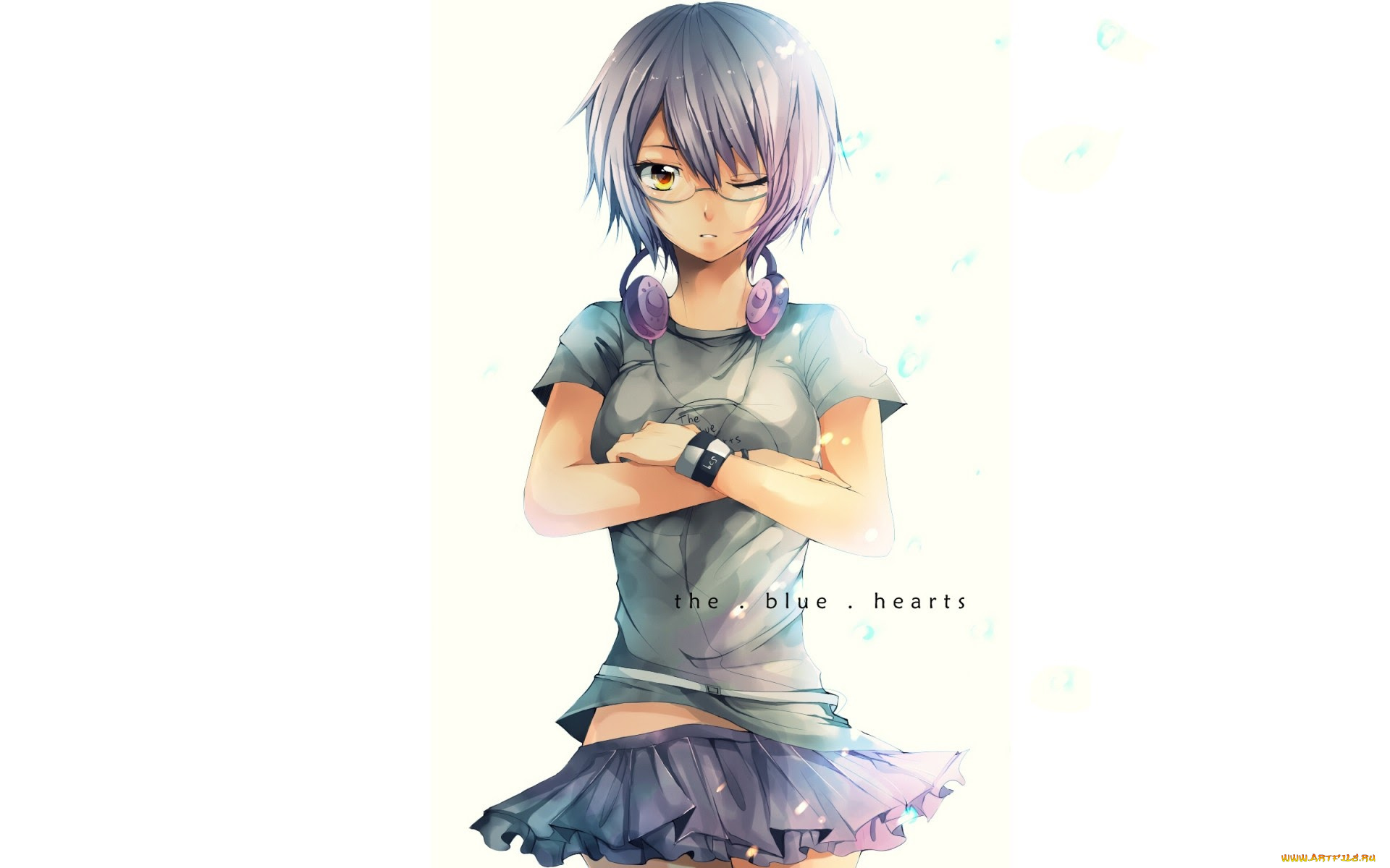 аниме, unknown, , другое, девушка, взгляд, фон