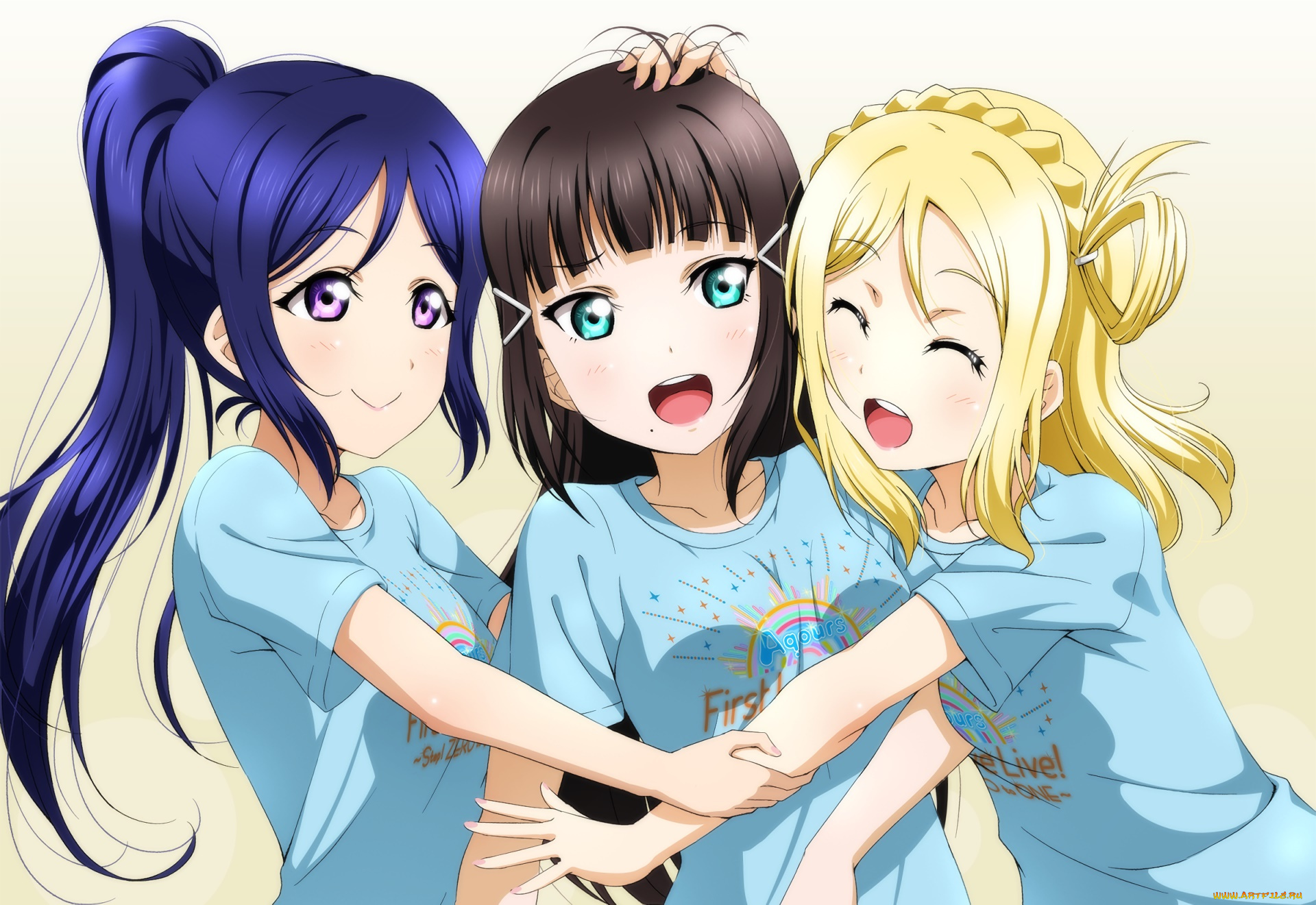 аниме, love, live, , school, idol, project, фон, взгляд, девушки