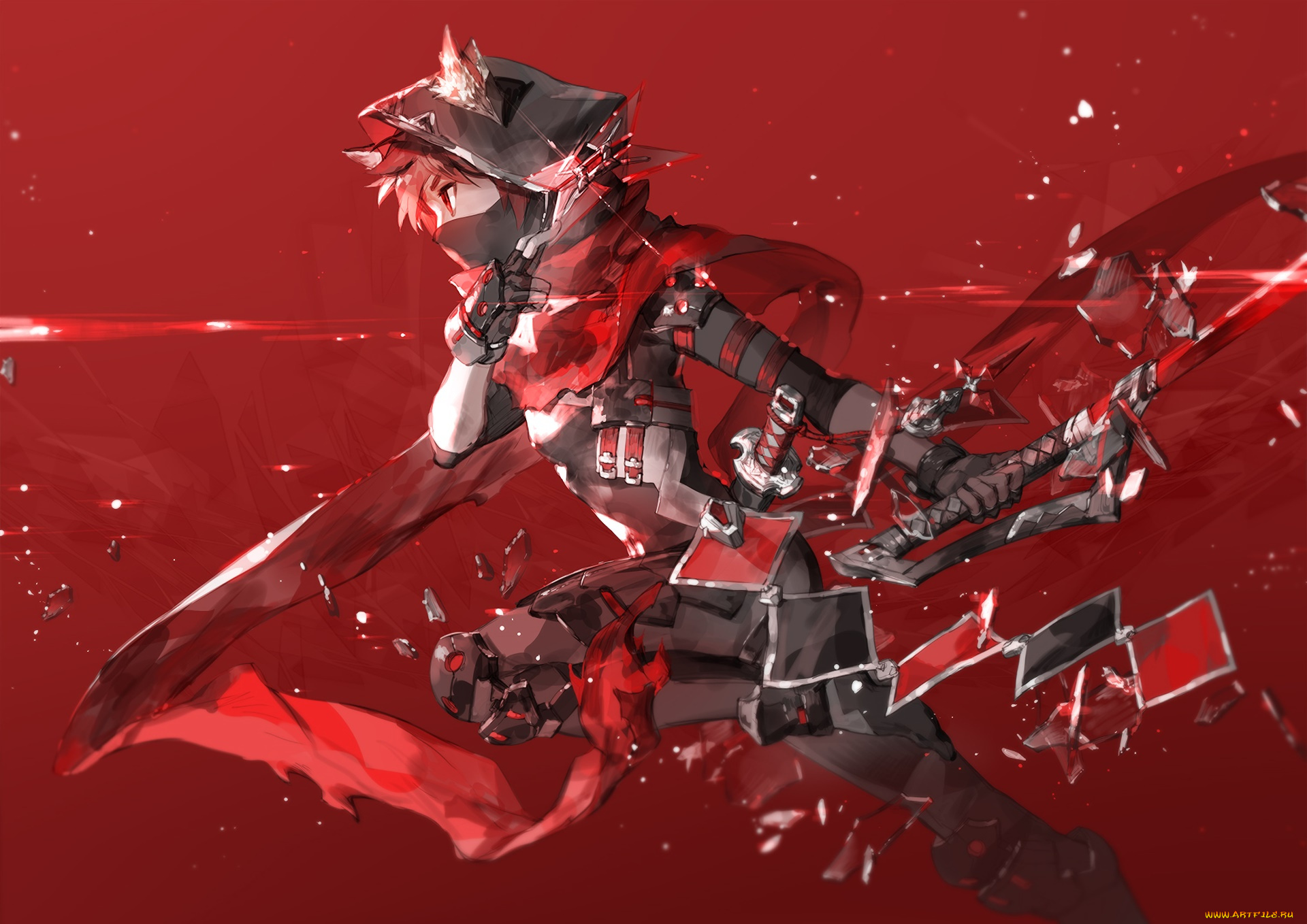 аниме, оружие, , техника, , технологии, фон, взгляд, девушка