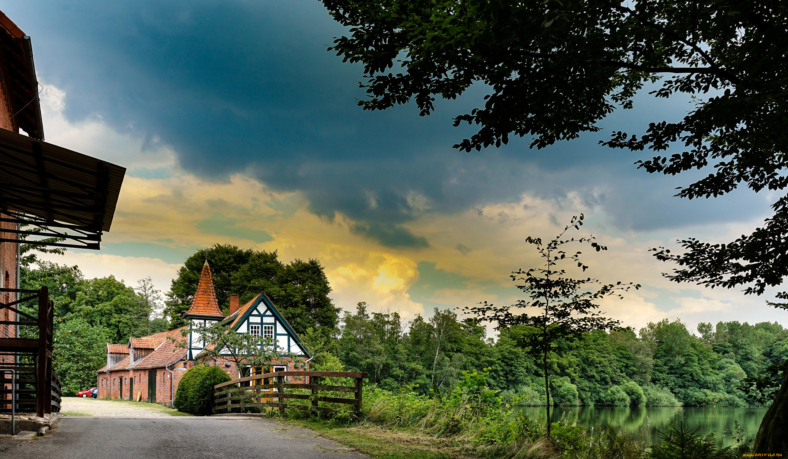 города, -, пейзажи, луга, леса, небо, домики, зелень, облака, дорога, склон, швейцария, поля, горы, деревья, трава, солнце