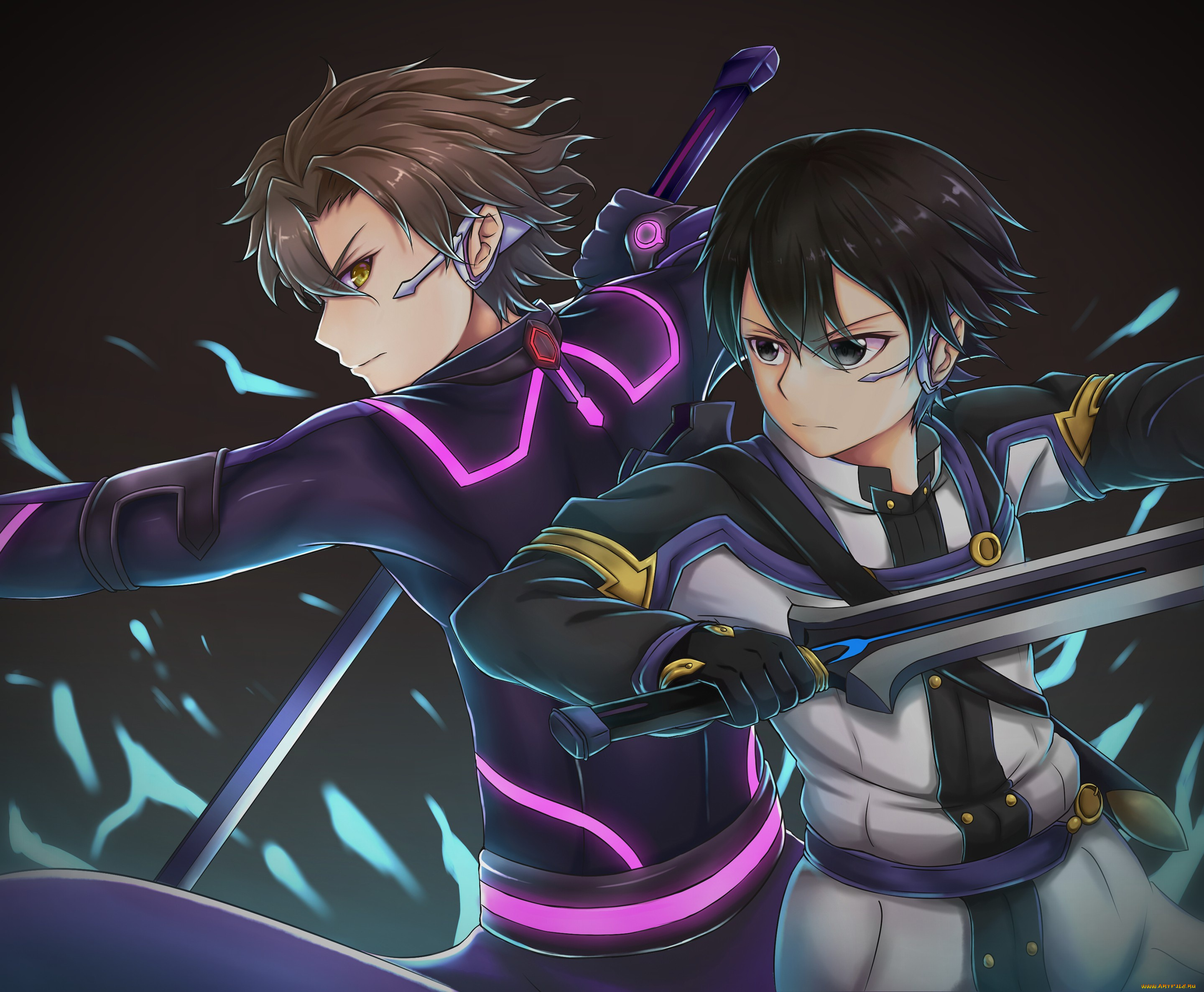 аниме, sword, art, online, kirigaya, kazuto, sword, art, online, kirito