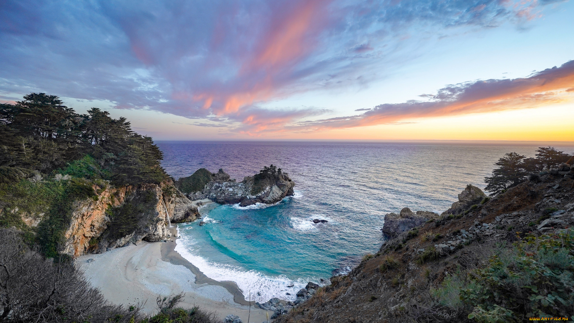 природа, побережье, простор