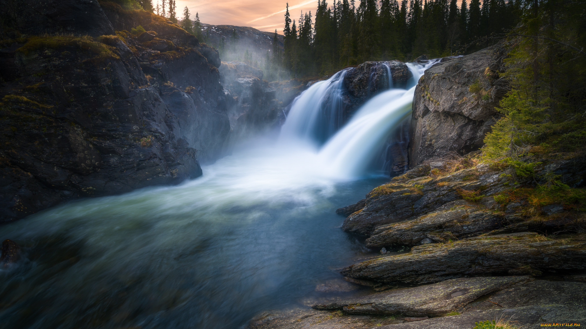 природа, водопады, простор