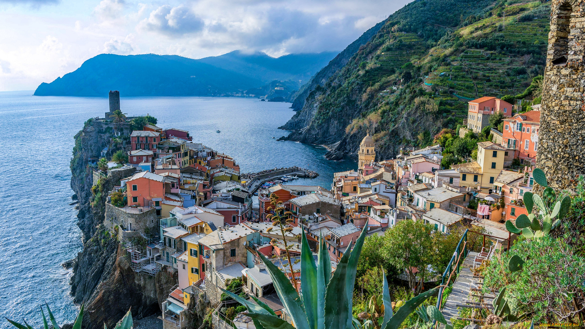 vernazzal, города, амальфийское, и, лигурийское, побережье, , италия, простор