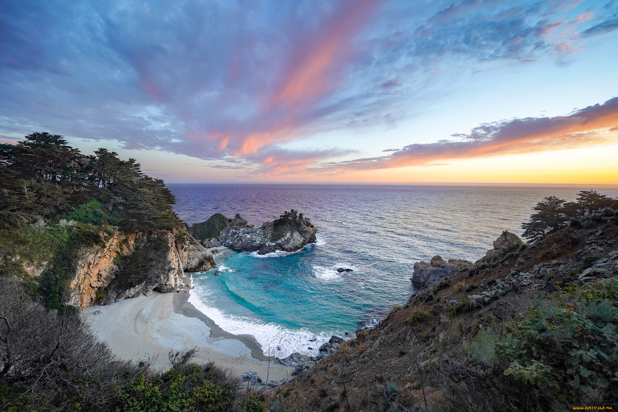 природа, побережье, простор