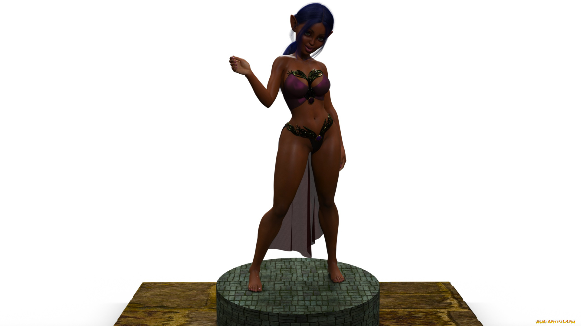 3д, графика, эльфы, , elves, фон, взгляд, эльфийка