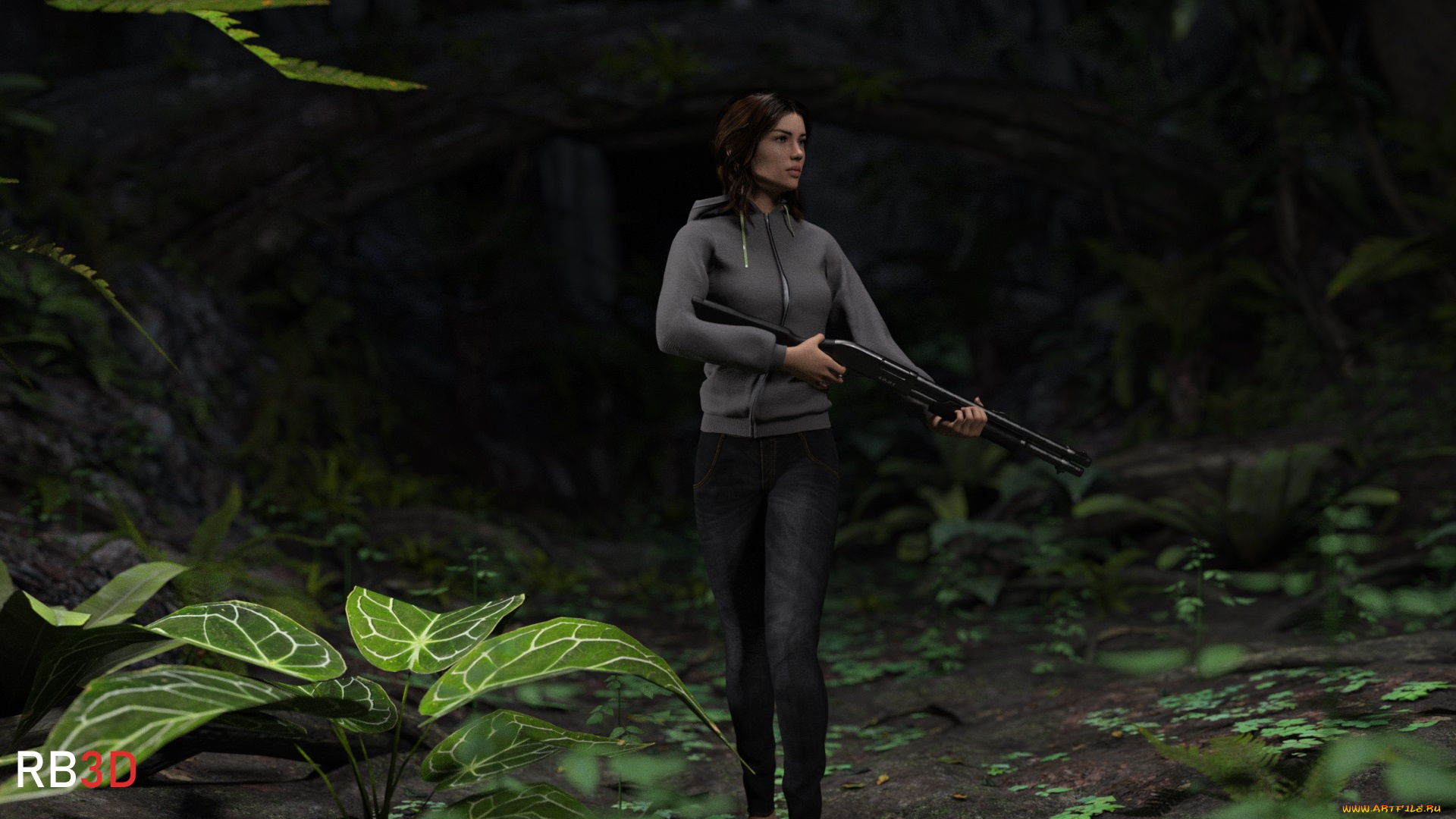 3д, графика, фантазия, , fantasy, фон, взгляд, девушка