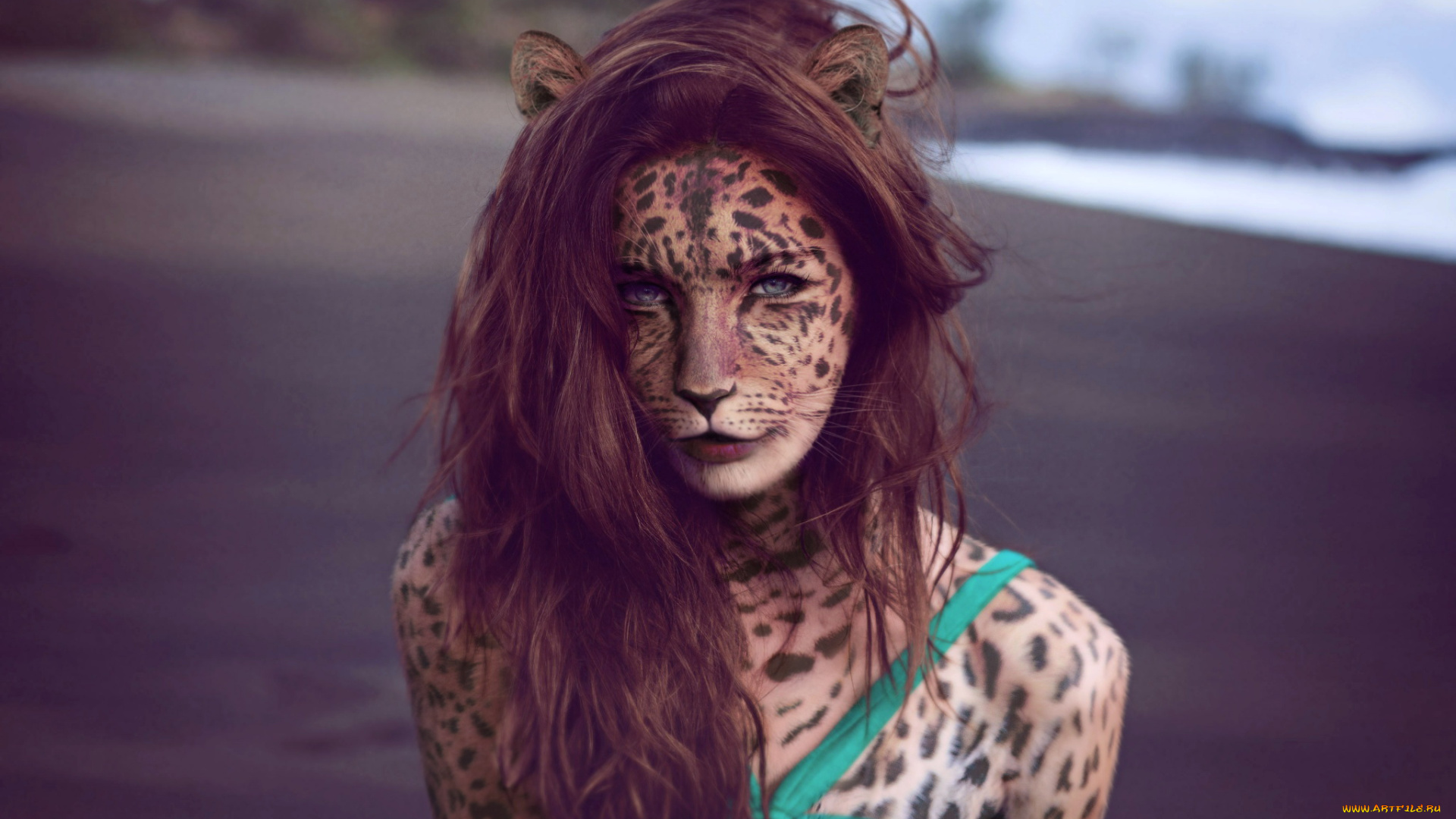 разное, компьютерный, дизайн, девушка, фон, взгляд