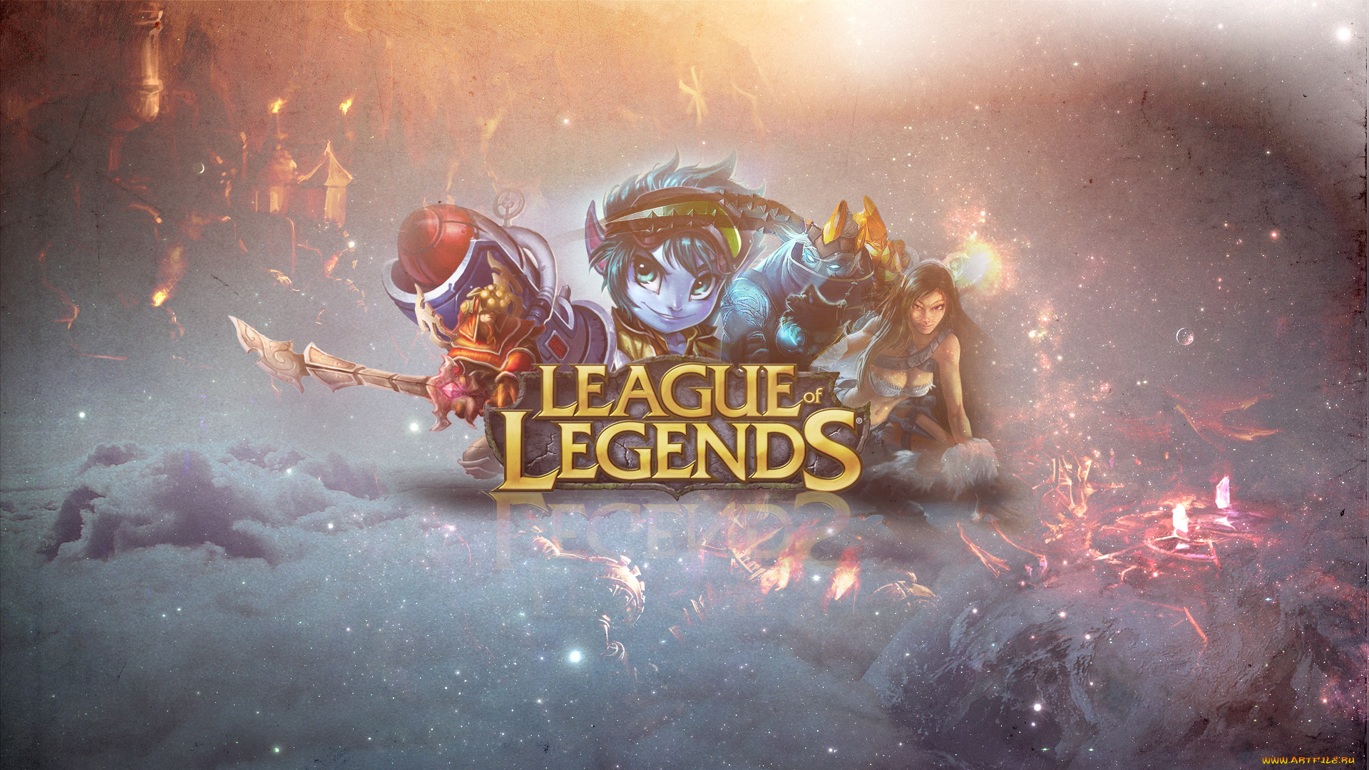 видео, игры, league, of, legends, девушка, существа, фон