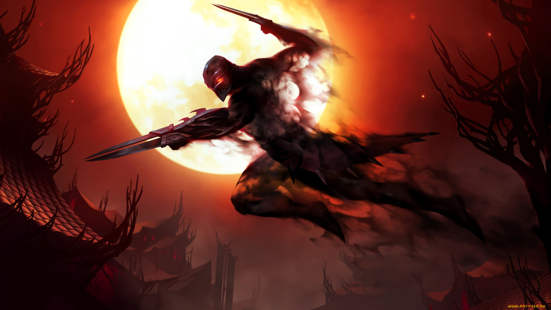 видео, игры, league, of, legends, луна, воин