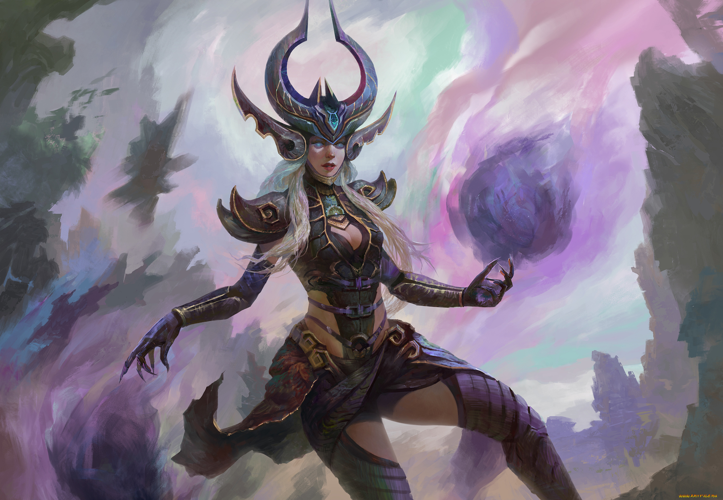 видео, игры, league, of, legends, девушка, фон, взгляд, униформа