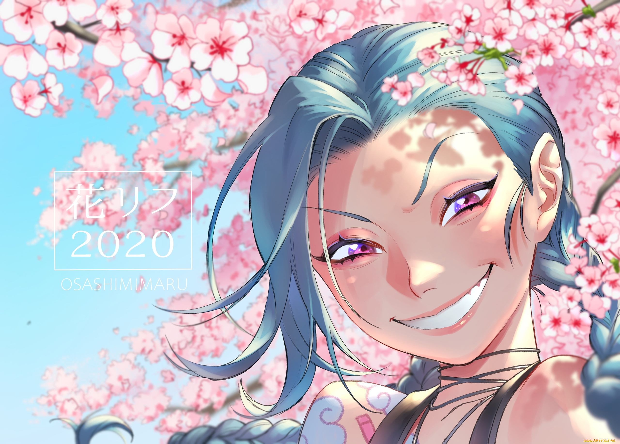 видео, игры, league, of, legends, джинкс, лицо, улыбка, сакура