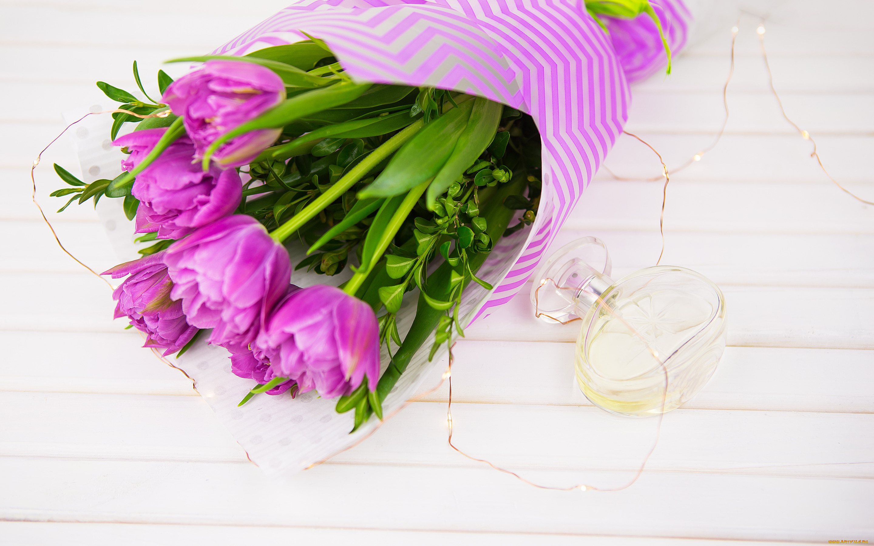 цветы, тюльпаны, букет, духи