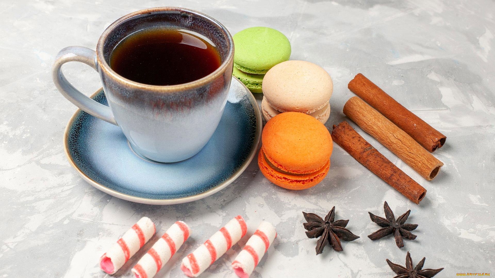 еда, макаруны, лакомство, печенье, ассорти, анис, корица