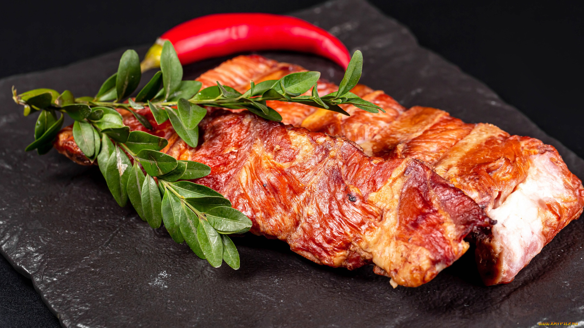 еда, мясные, блюда, перец, мясо, запеченное