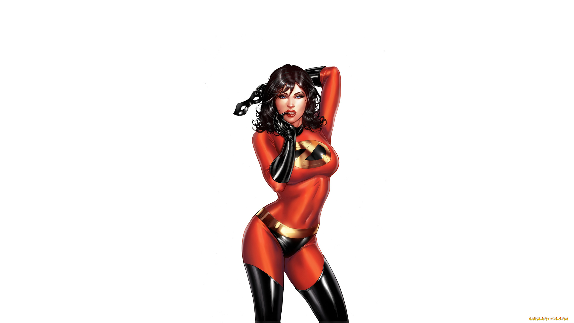 рисованное, комиксы, девушка, фон, взгляд, униформа