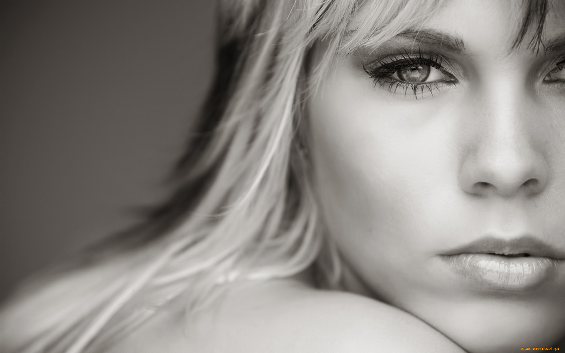 музыка, samantha, fox, певица, блондинка, лицо, черно-белая