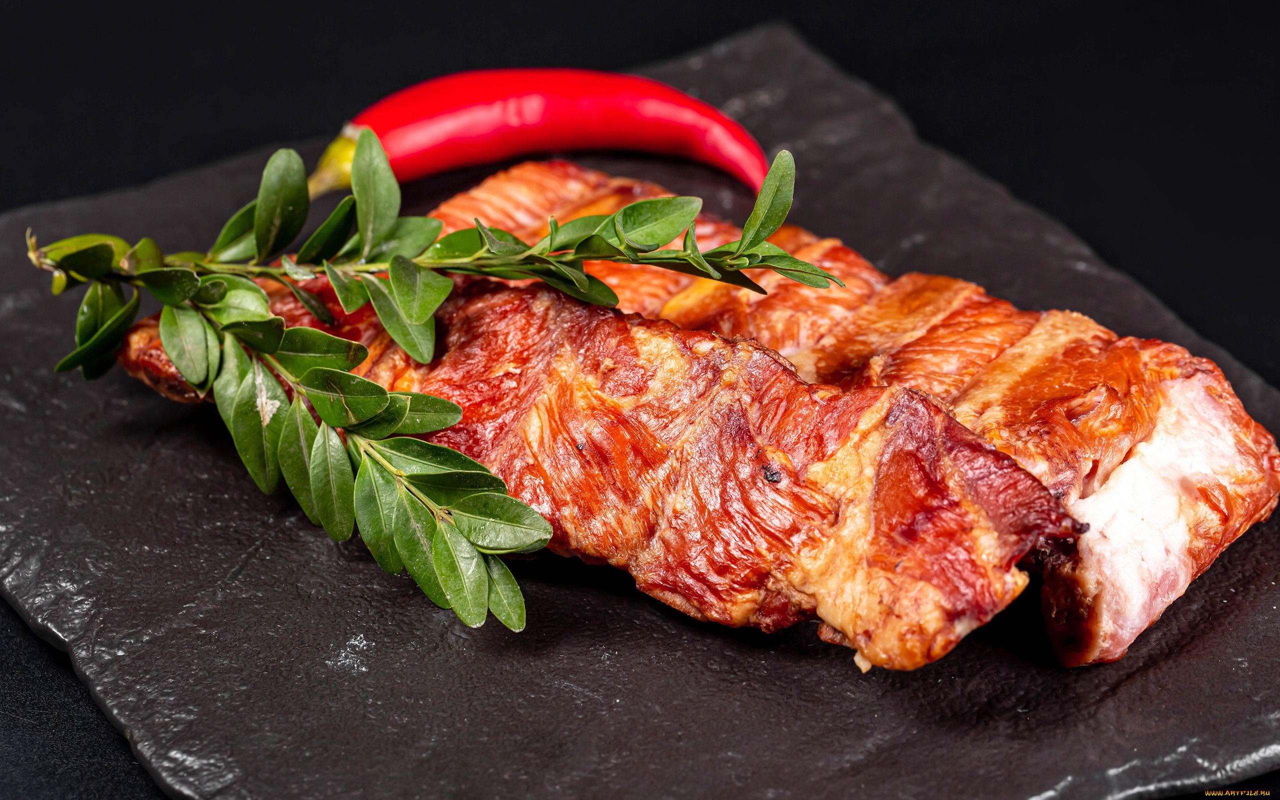 еда, мясные, блюда, перец, мясо, запеченное