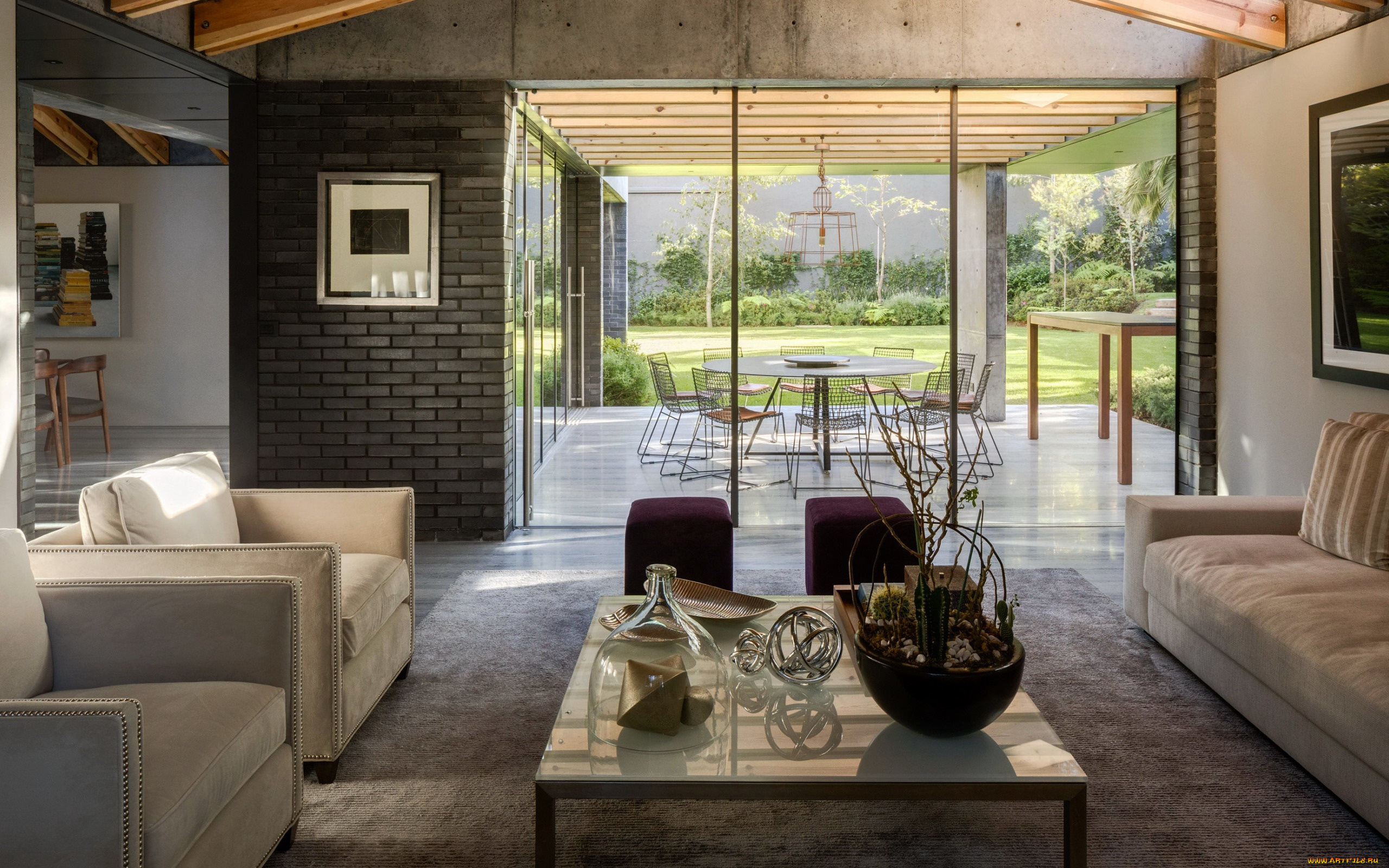 интерьер, гостиная, диван, кресла, журнальный, столик