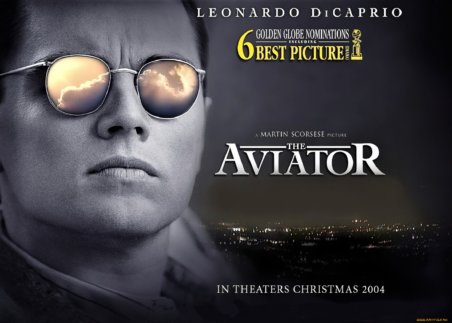 кино, фильмы, the, aviator, лицо, очки, город