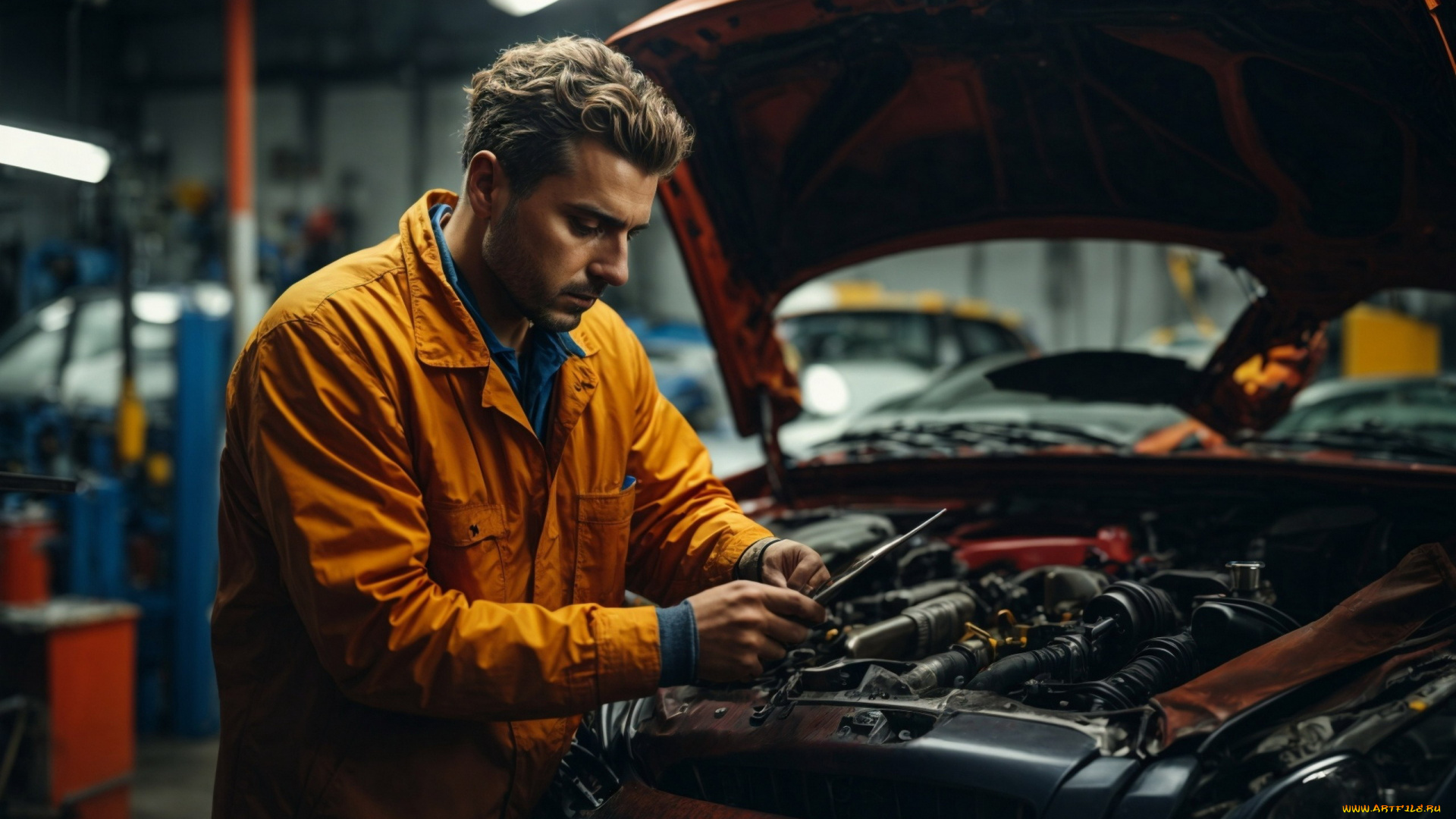 3д, графика, люди-авто, мото, , people-, car, , , moto, автомеханик