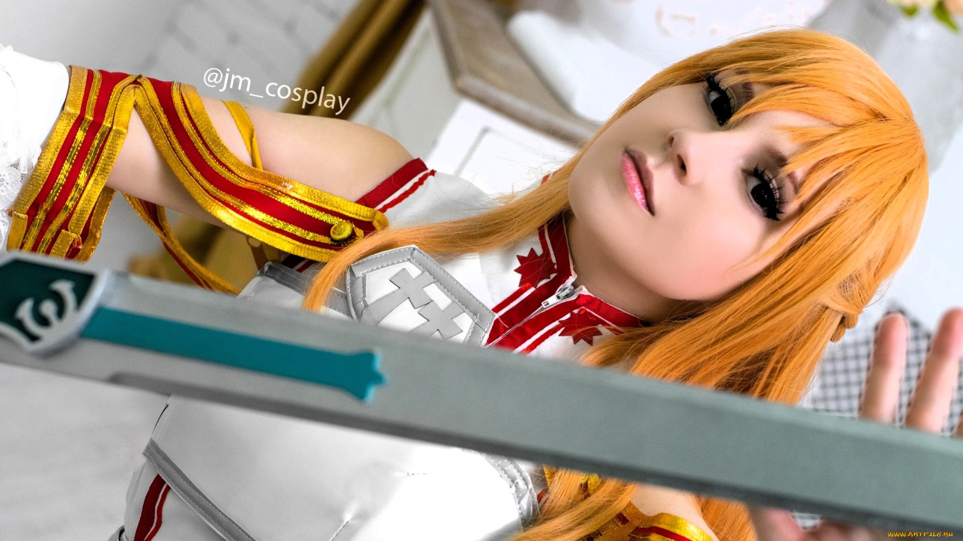 девушки, -, креатив, , косплей, образ, косплей, наряд, костюм, меч