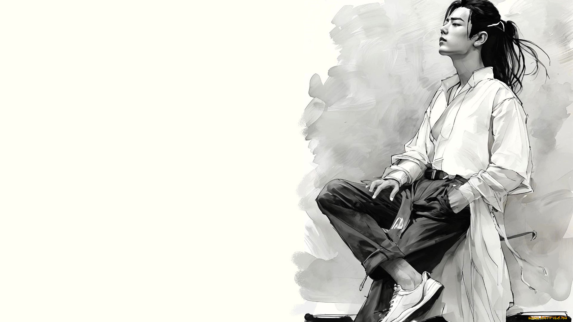 рисованное, люди, сяо, чжань, актер, рубашка, брюки