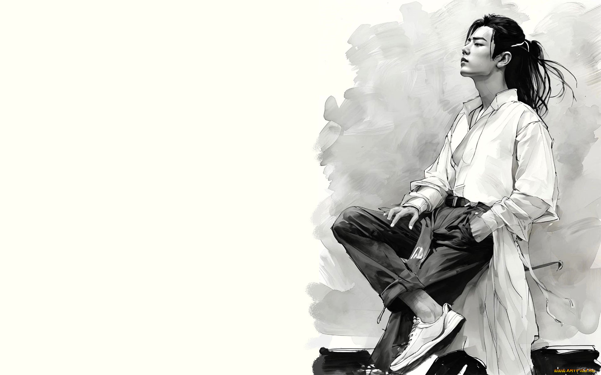 рисованное, люди, сяо, чжань, актер, рубашка, брюки