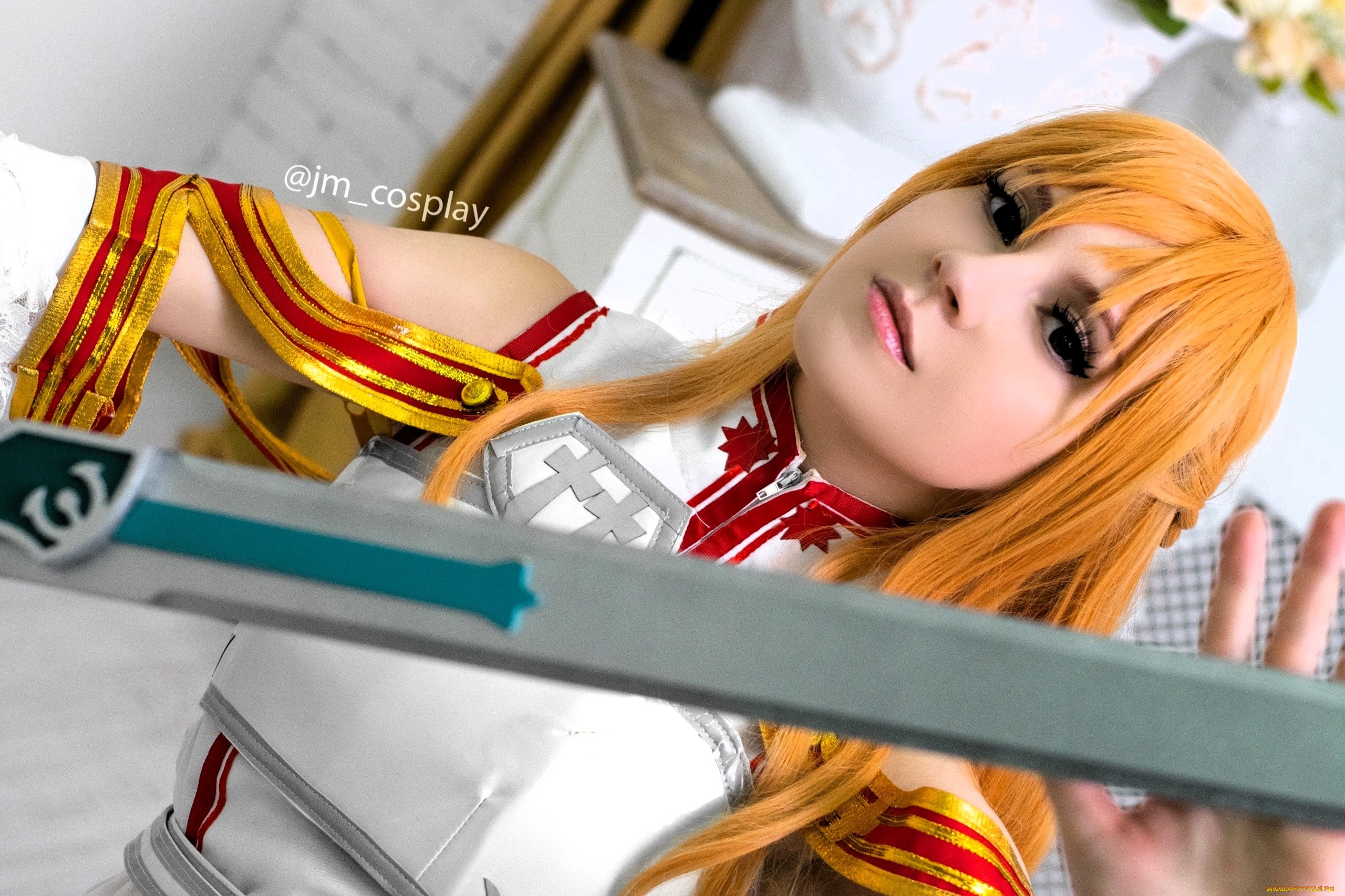 девушки, -, креатив, , косплей, образ, косплей, наряд, костюм, меч