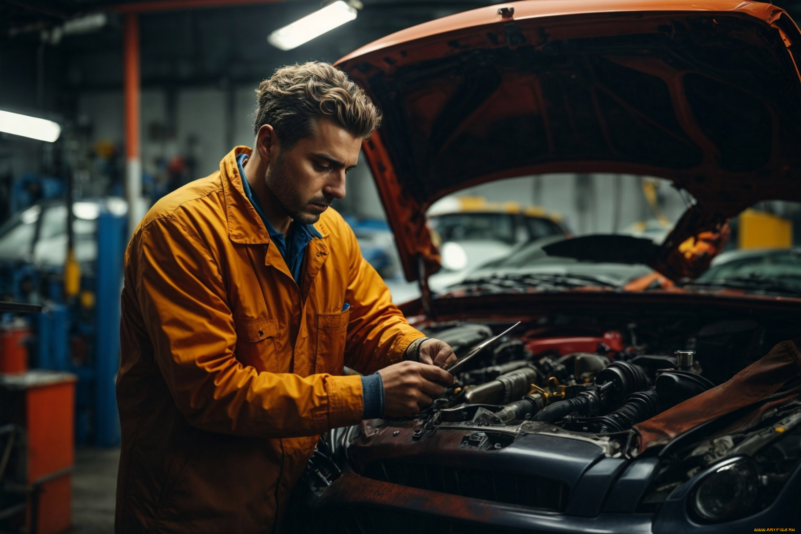 3д, графика, люди-авто, мото, , people-, car, , , moto, автомеханик