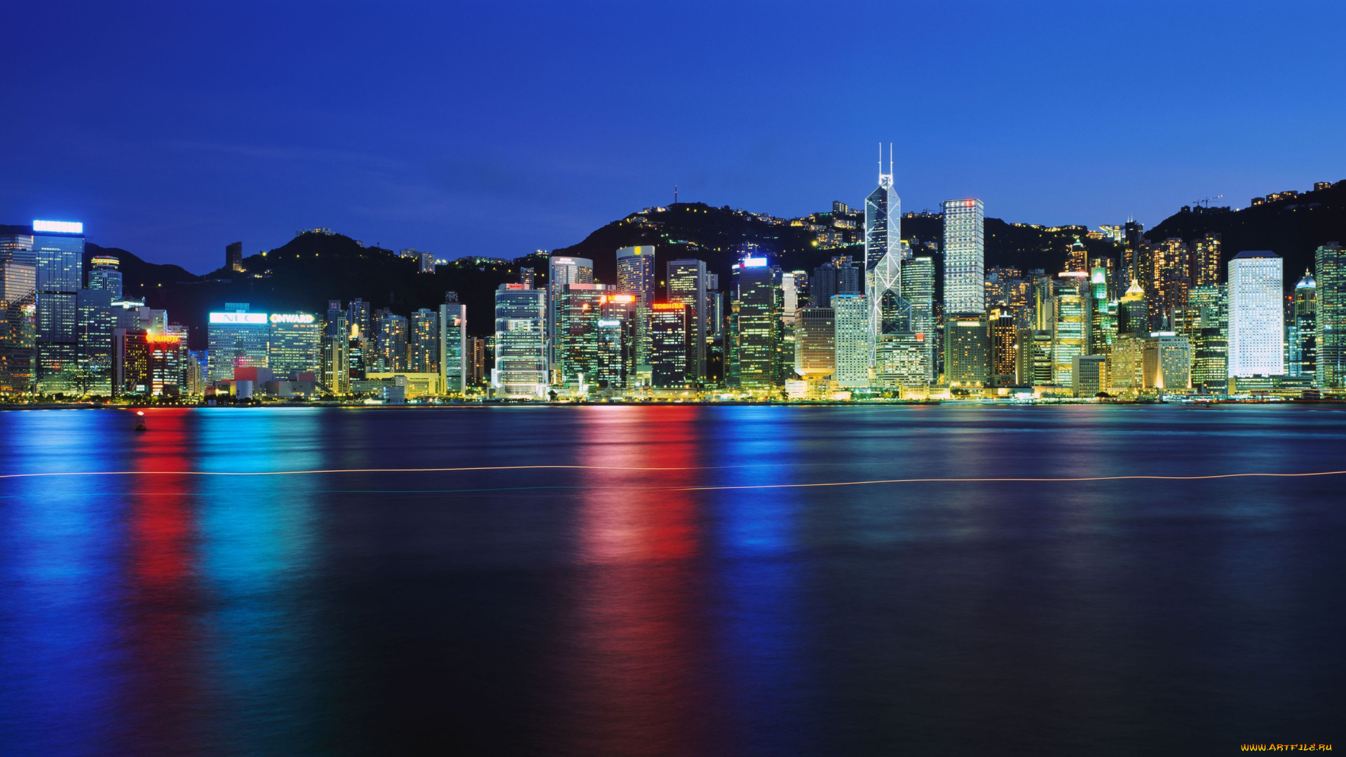 города, огни, ночного