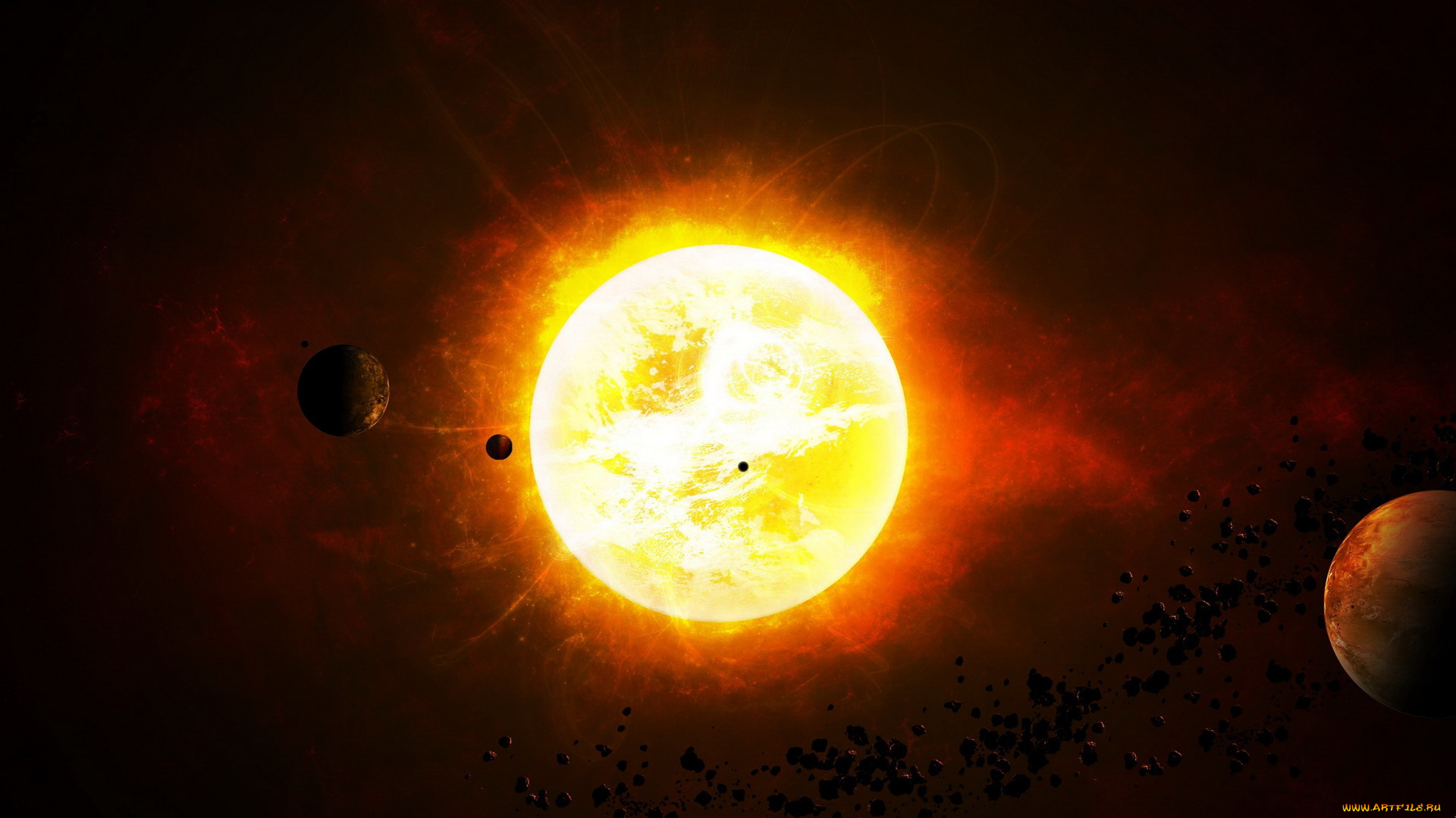 космос, арт, планеты