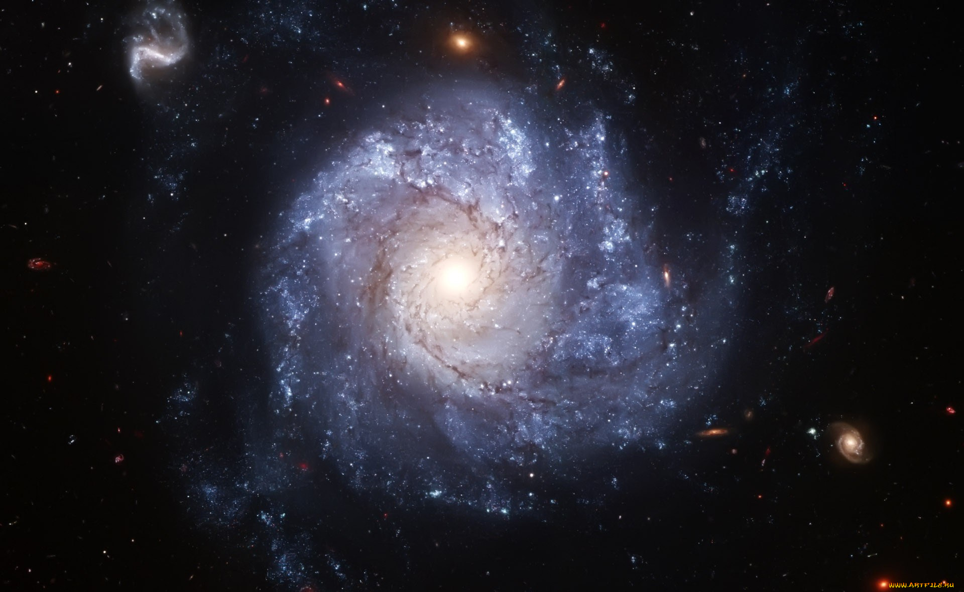 космос, галактики, туманности, анфас, хаббл, спиральная, галактика, телескоп