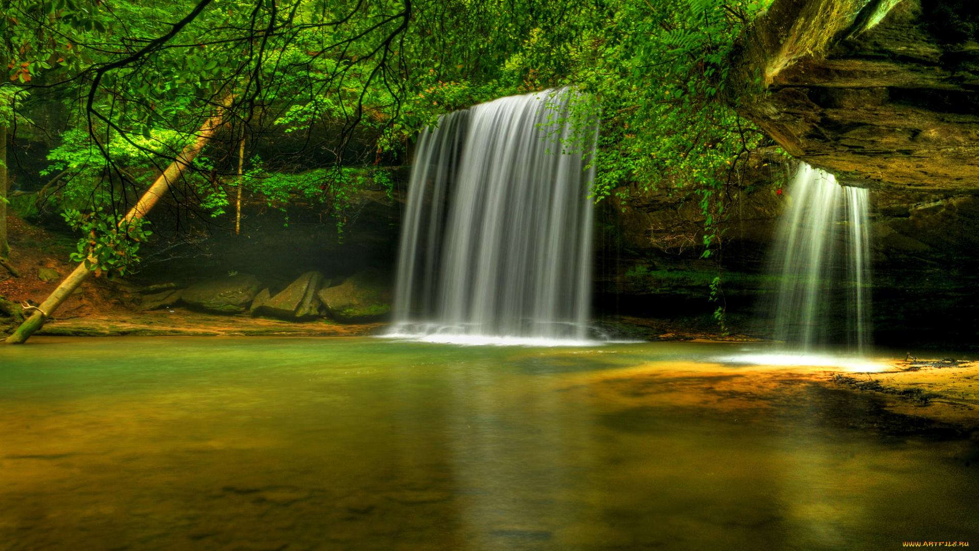 caney, creek, falls, bankhead, national, forest, alabama, природа, водопады