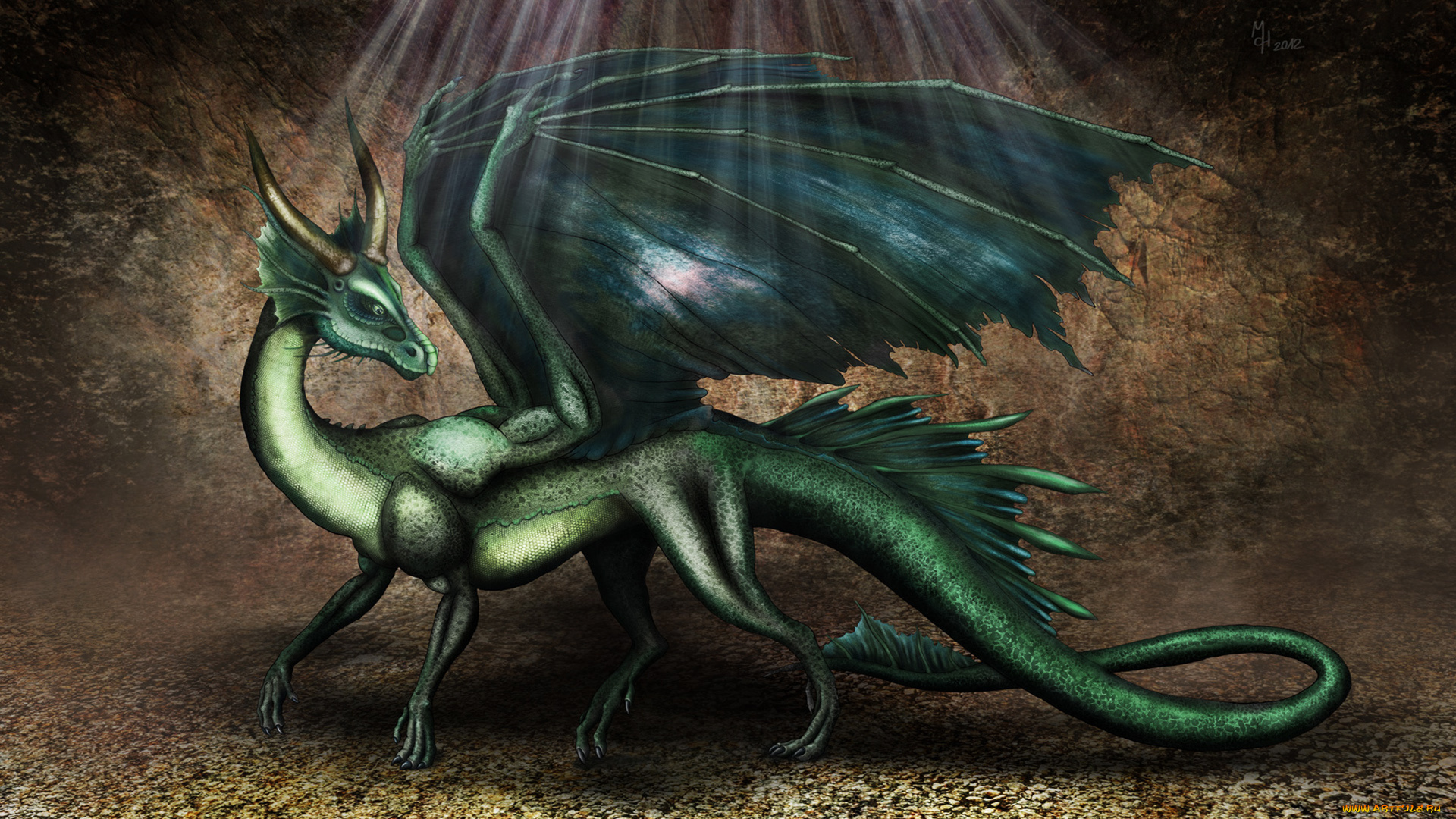 фэнтези, драконы, хвост, рога, крылья