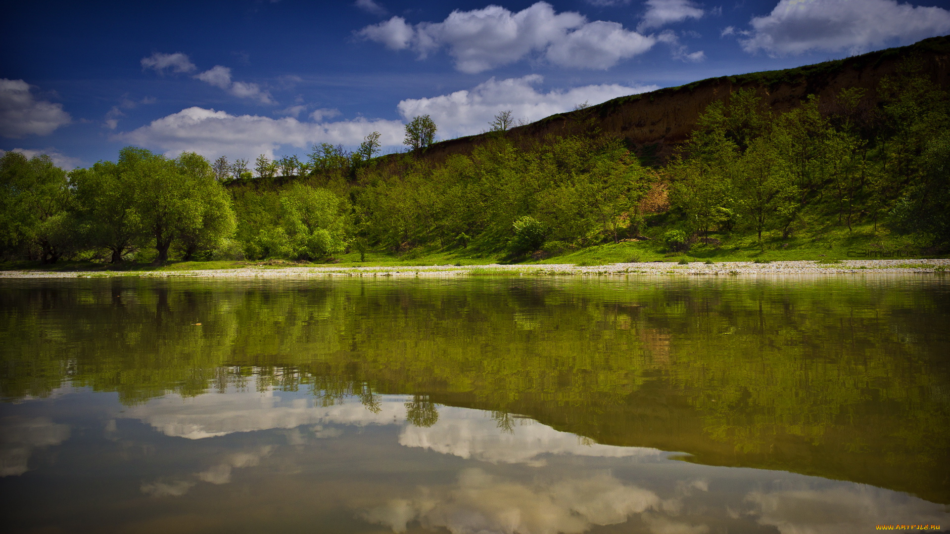 природа, реки, озера, деревья, вода, облака