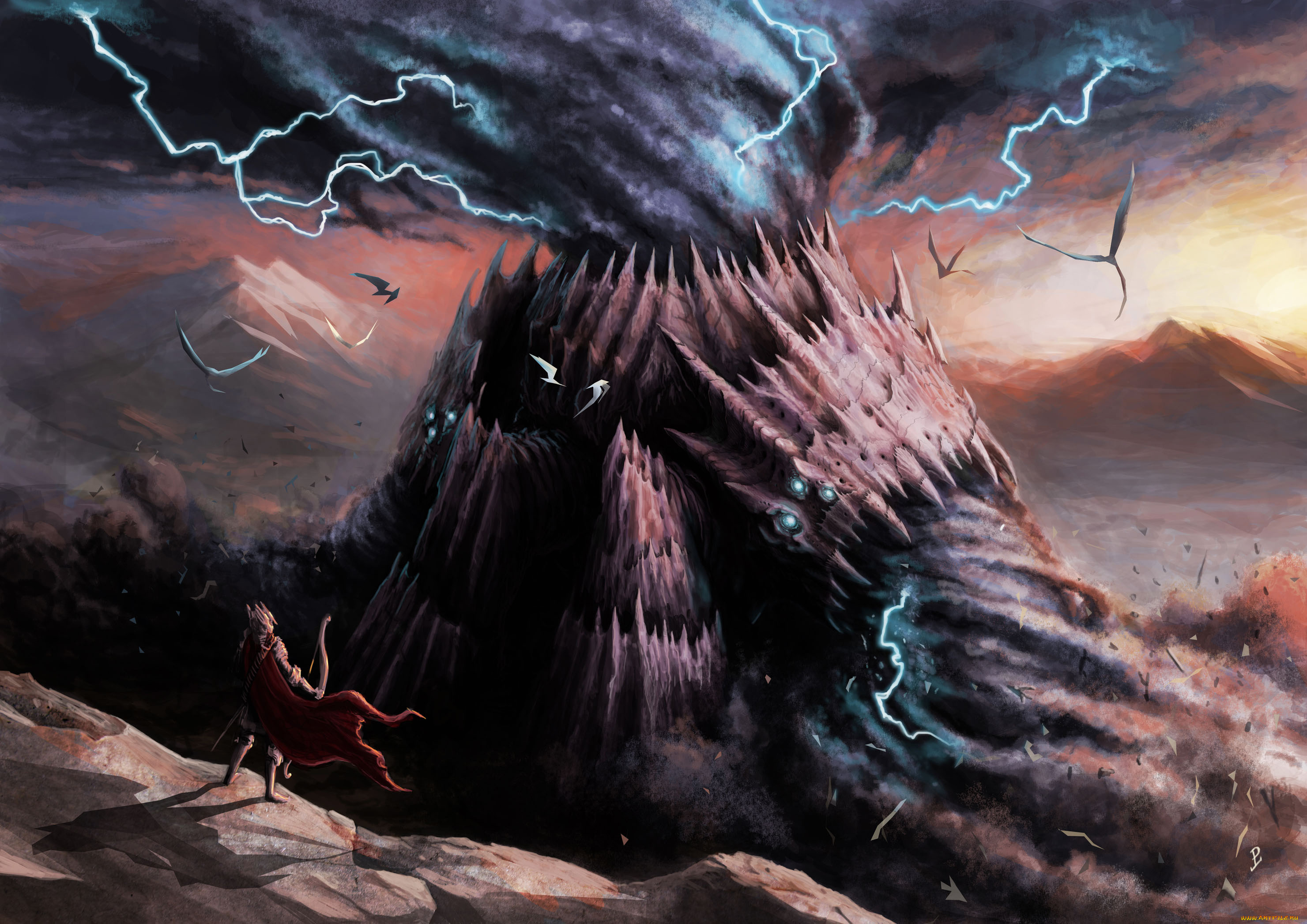 фэнтези, иные, миры, времена, молнии, лучник