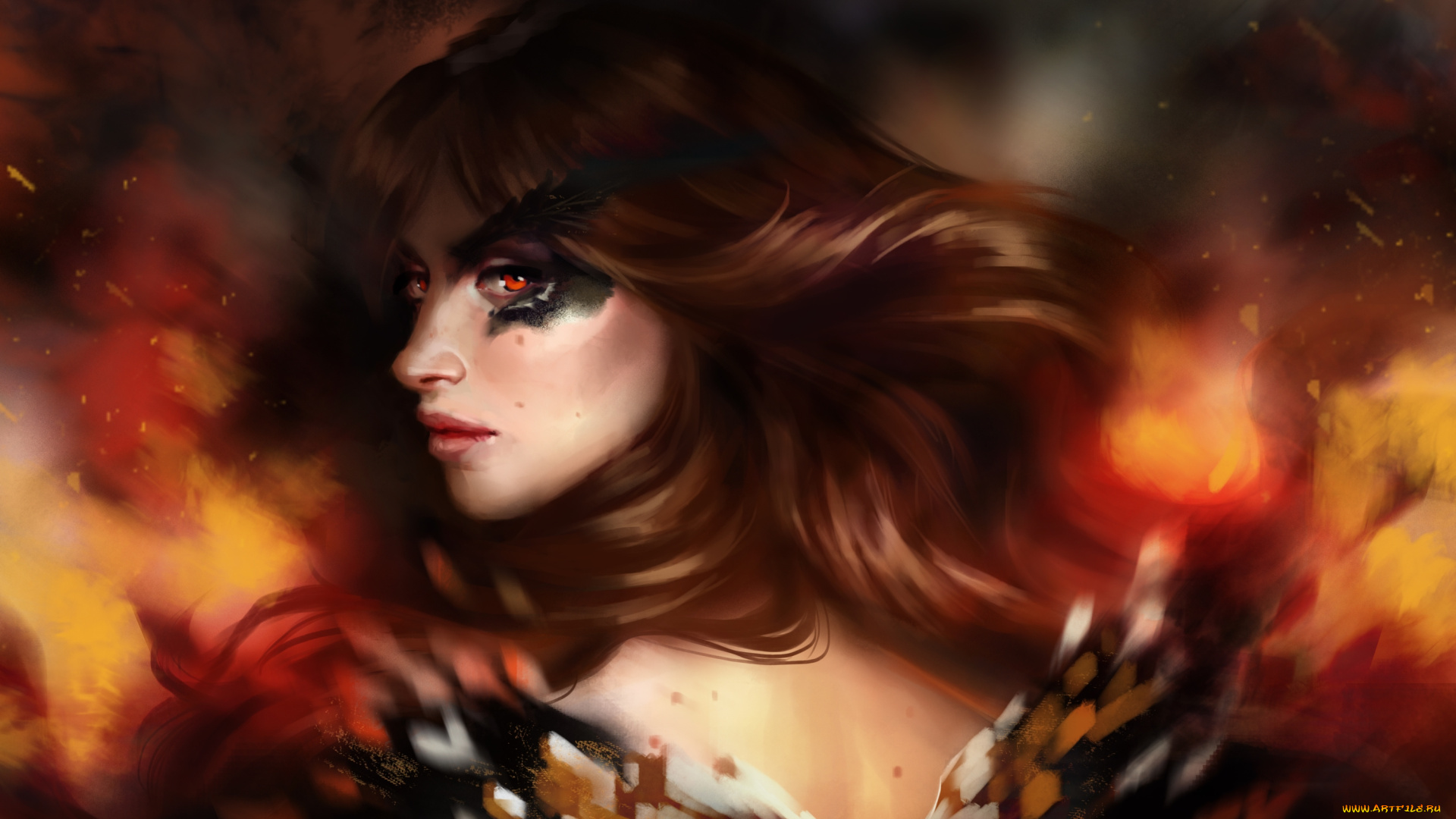 фэнтези, девушки, огонь