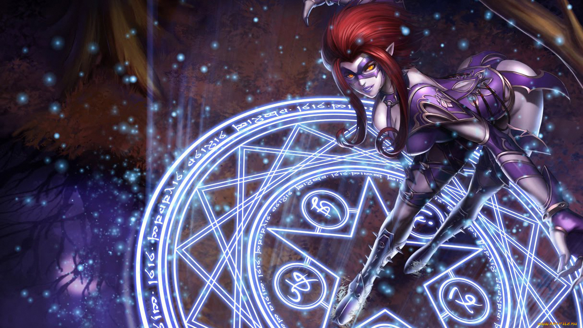 видео, игры, league, of, legends, lol, league, of, legends, пентаграмма, магия, шипы, маска, костюм, девушка, evelynn