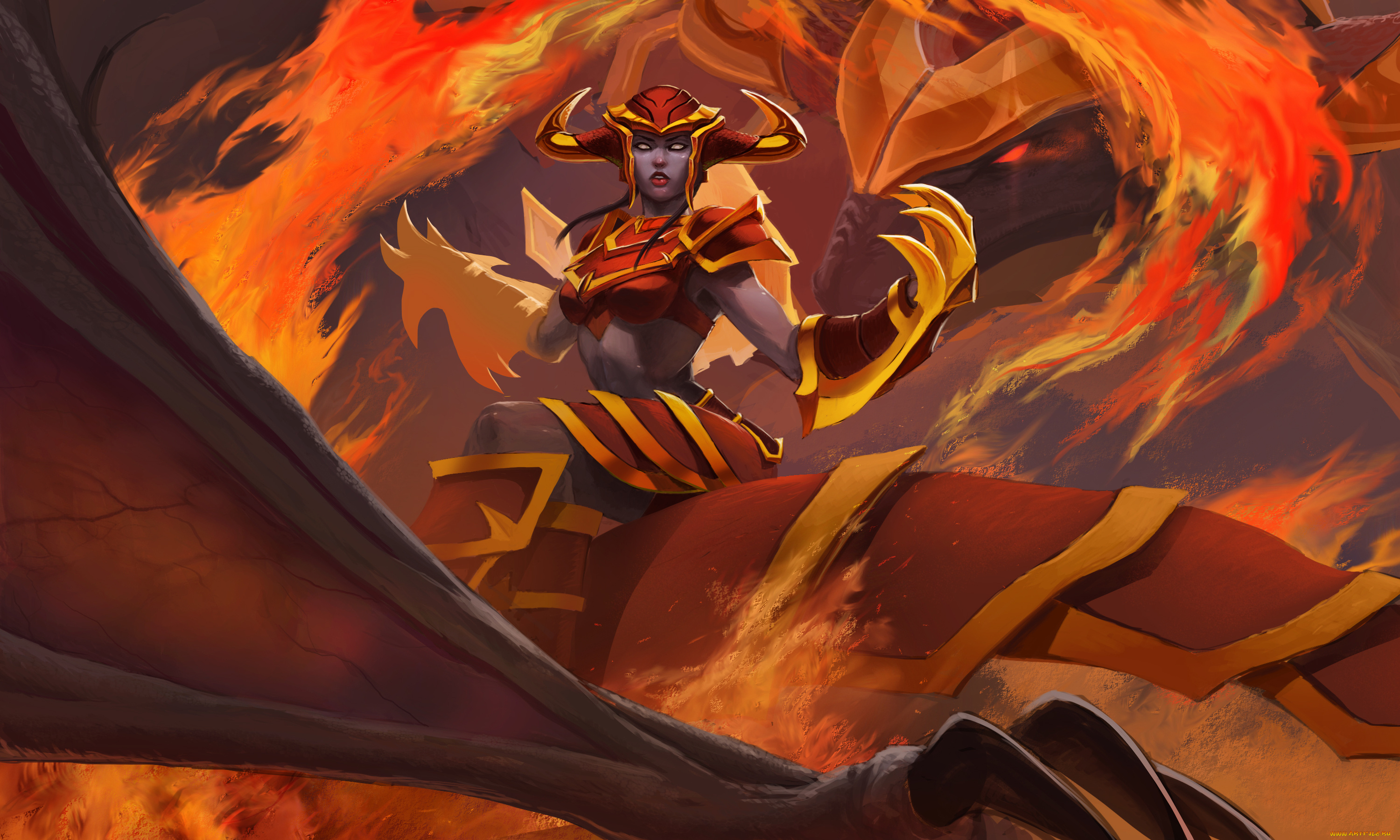 видео, игры, league, of, legends, the, half, dragon, shyvana, league, of, legends, fire