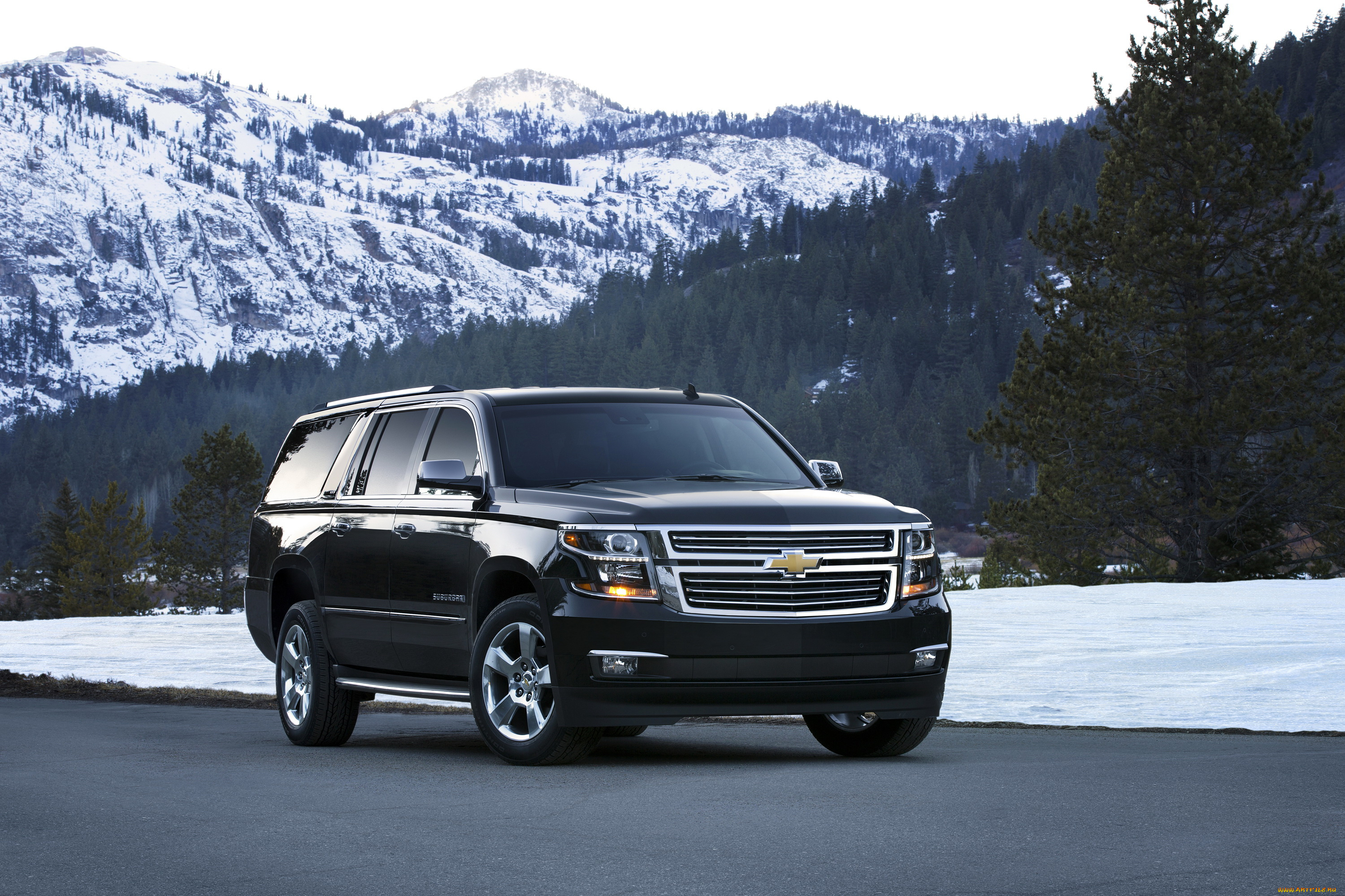 2015, chevrolet, suburban, ltz, автомобили, chevrolet, черный, suburban, дорога, горы