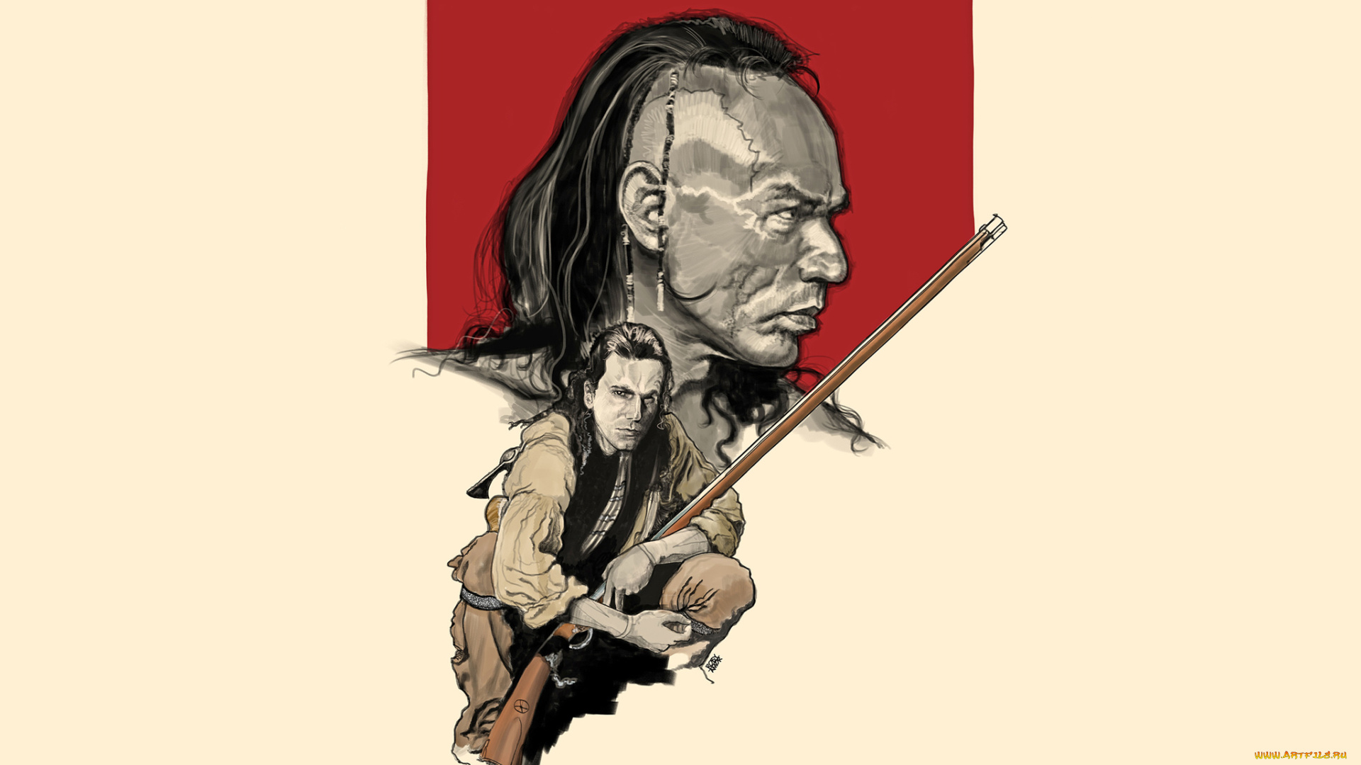 рисованное, кино, последний, из, могикан, the, last, of, mohicans, дэниел, дэй-льюис, соколиный, глаз, уэс, стьюди, магуа, классика