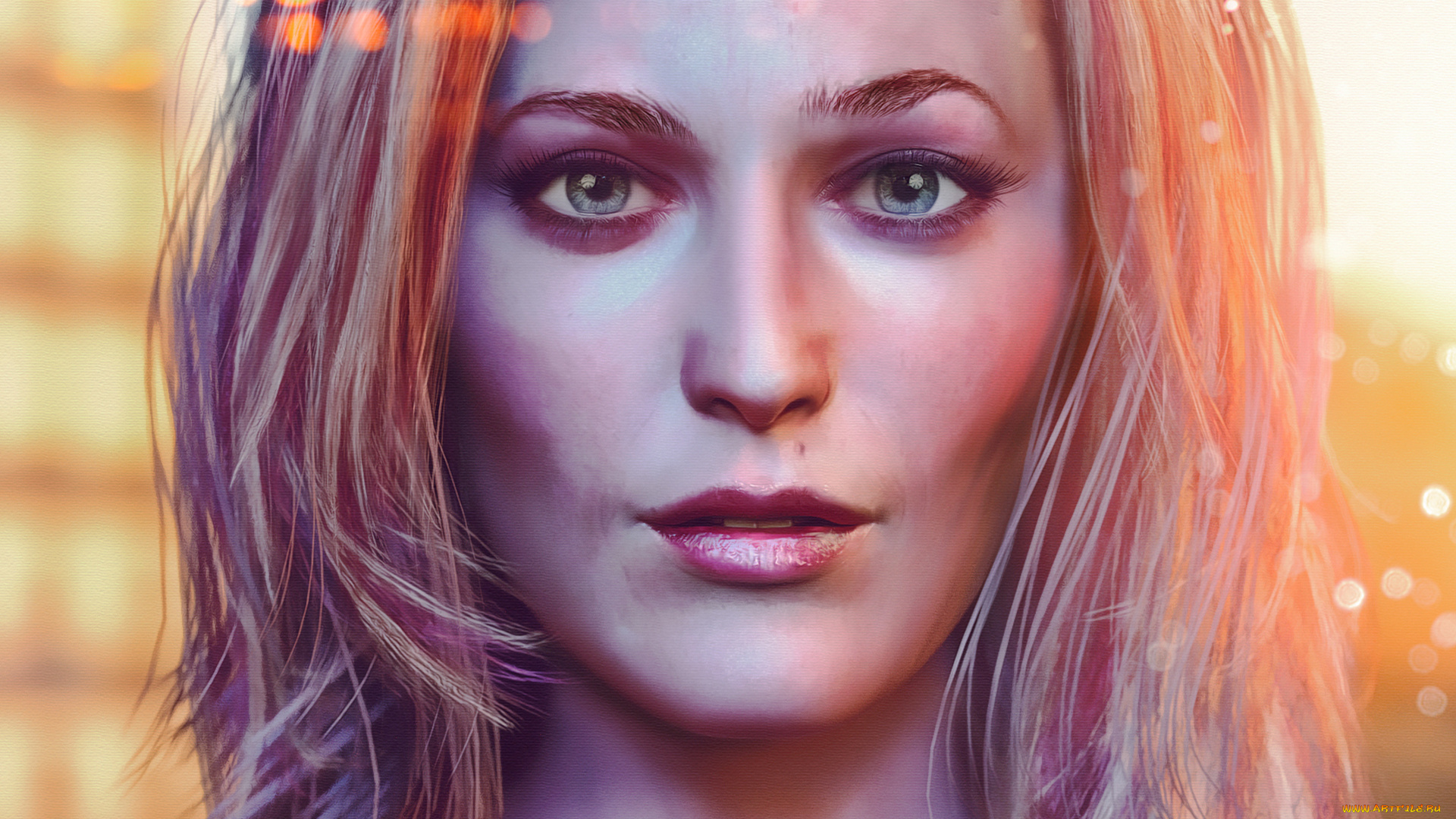 рисованное, люди, девушка, лицо, губы, глаза